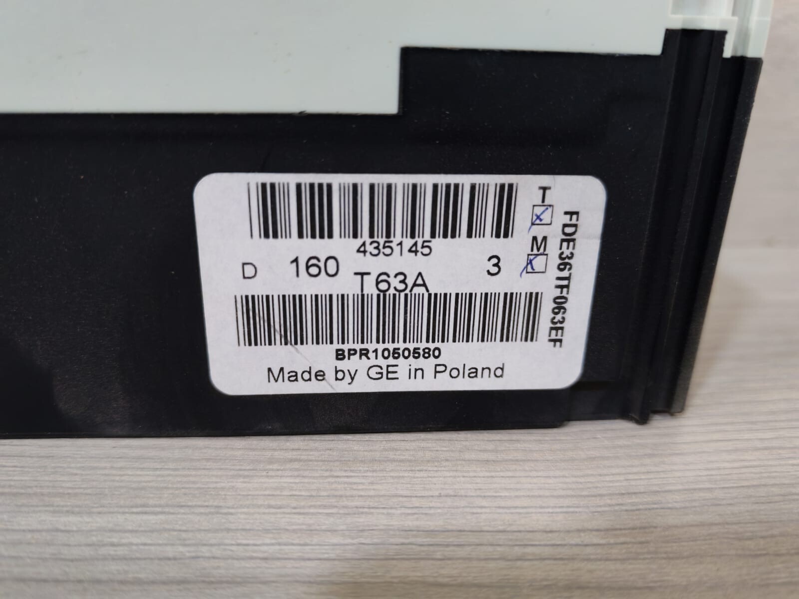 GE FDE36TF063EF GE FD160 Record Plus Circuit Breaker FDE36TF063EF 9
