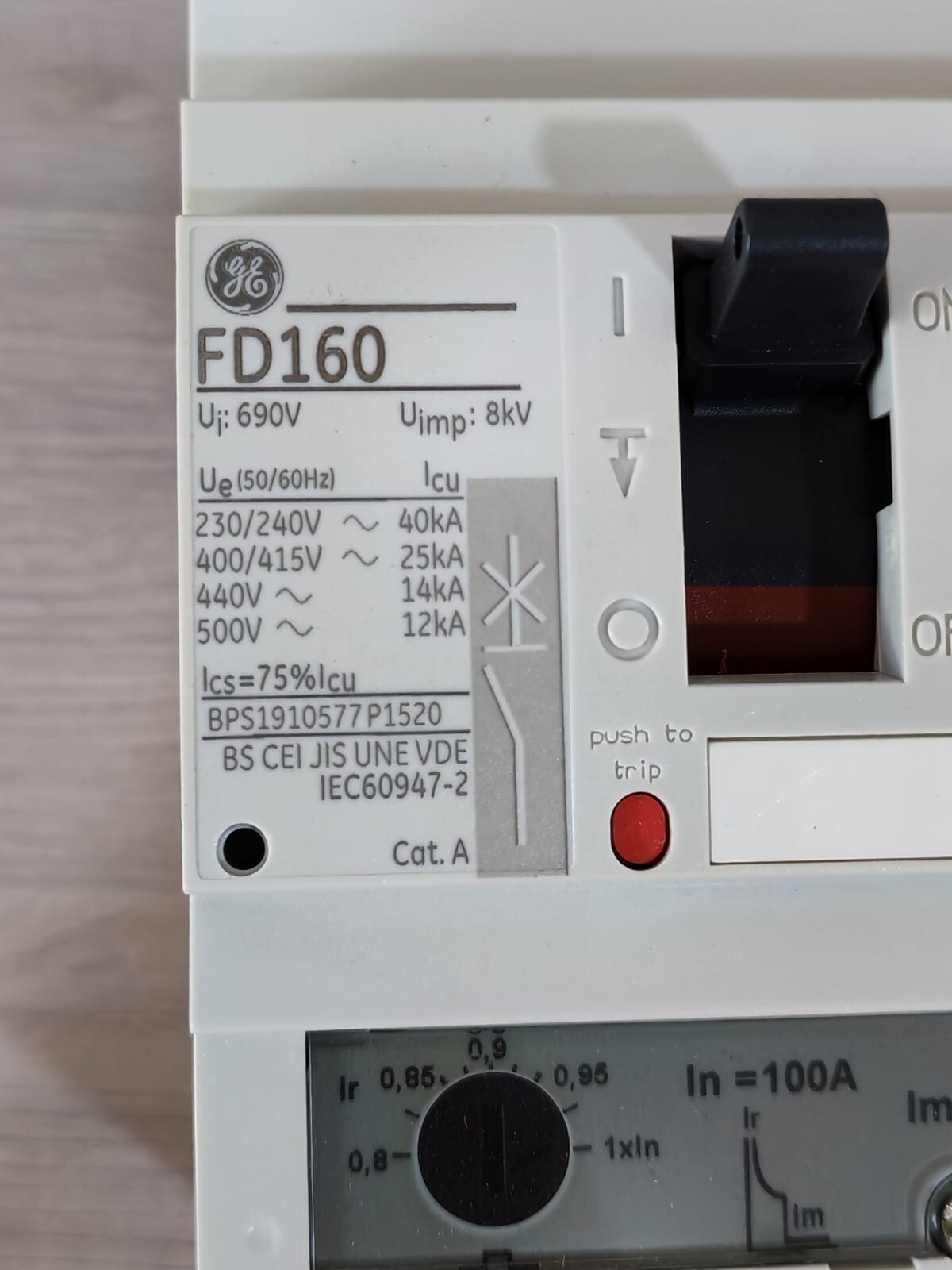 GE FDE36TC100GF GE FD160 Record Plus Circuit Breaker FDE36TC100GF 3