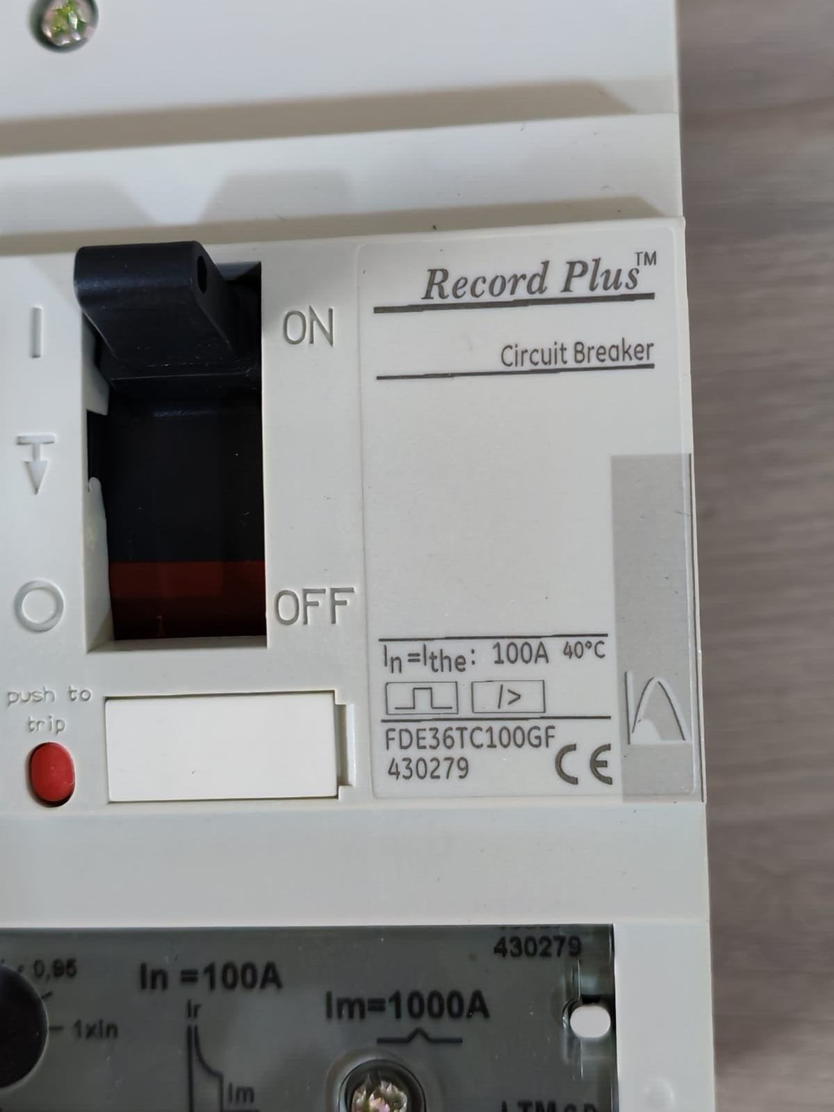 GE FDE36TC100GF GE FD160 Record Plus Circuit Breaker FDE36TC100GF 4