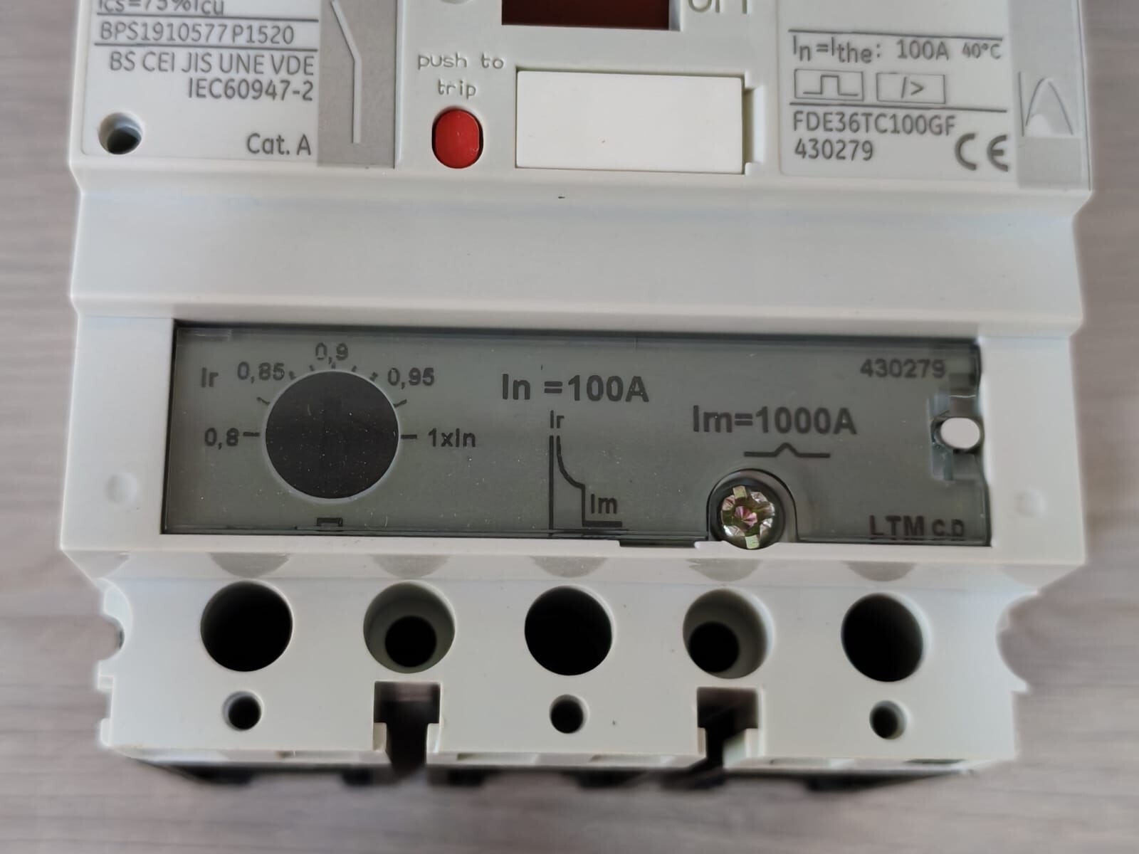 GE FDE36TC100GF GE FD160 Record Plus Circuit Breaker FDE36TC100GF 5