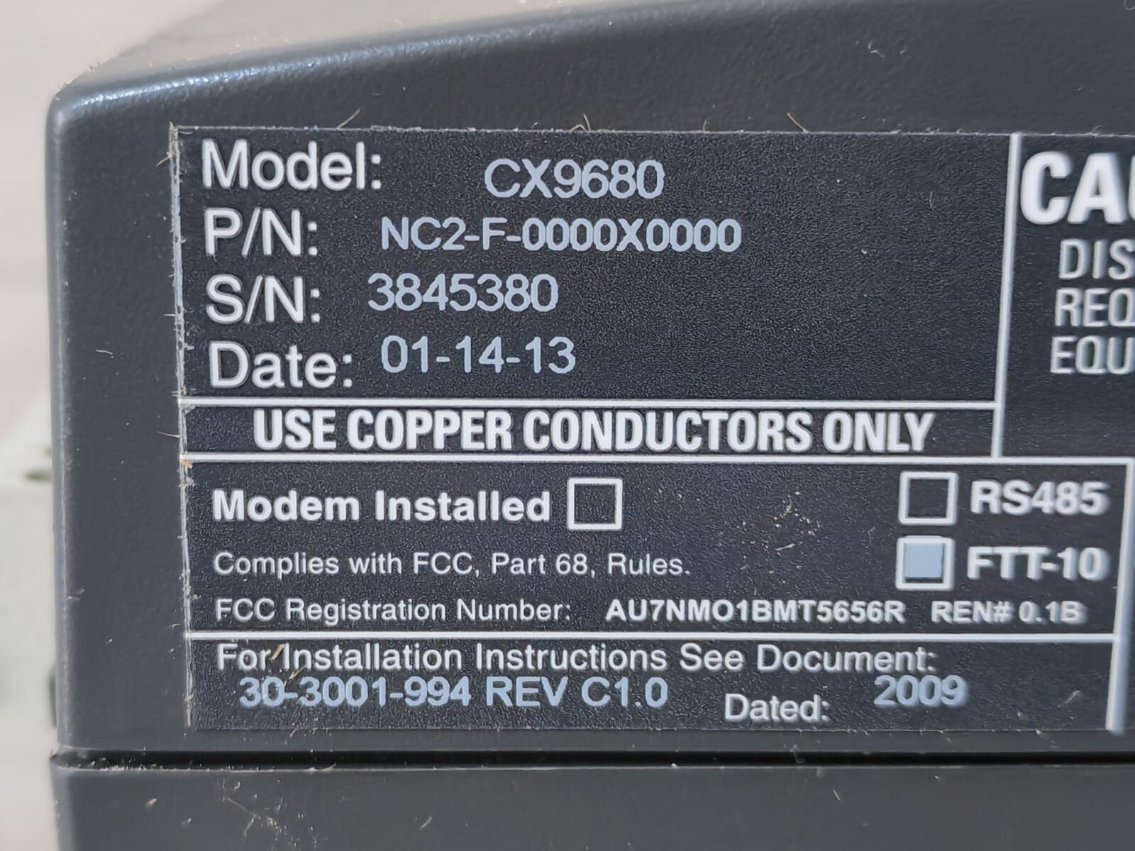 Schneider Electric NC2-F-0000X0000 SCHNEIDER ELECTRIC CX9680 ANDOVER CONTINUUM NETCONTROLLER II NC2-F-0000X0000 7