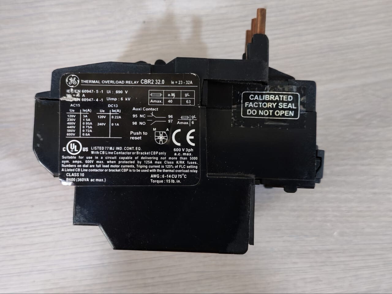 GE 101775 GE CBR2 32,0 THERMAL OVERLOAD RELAY 101775 | 23-32A - PCS. 9