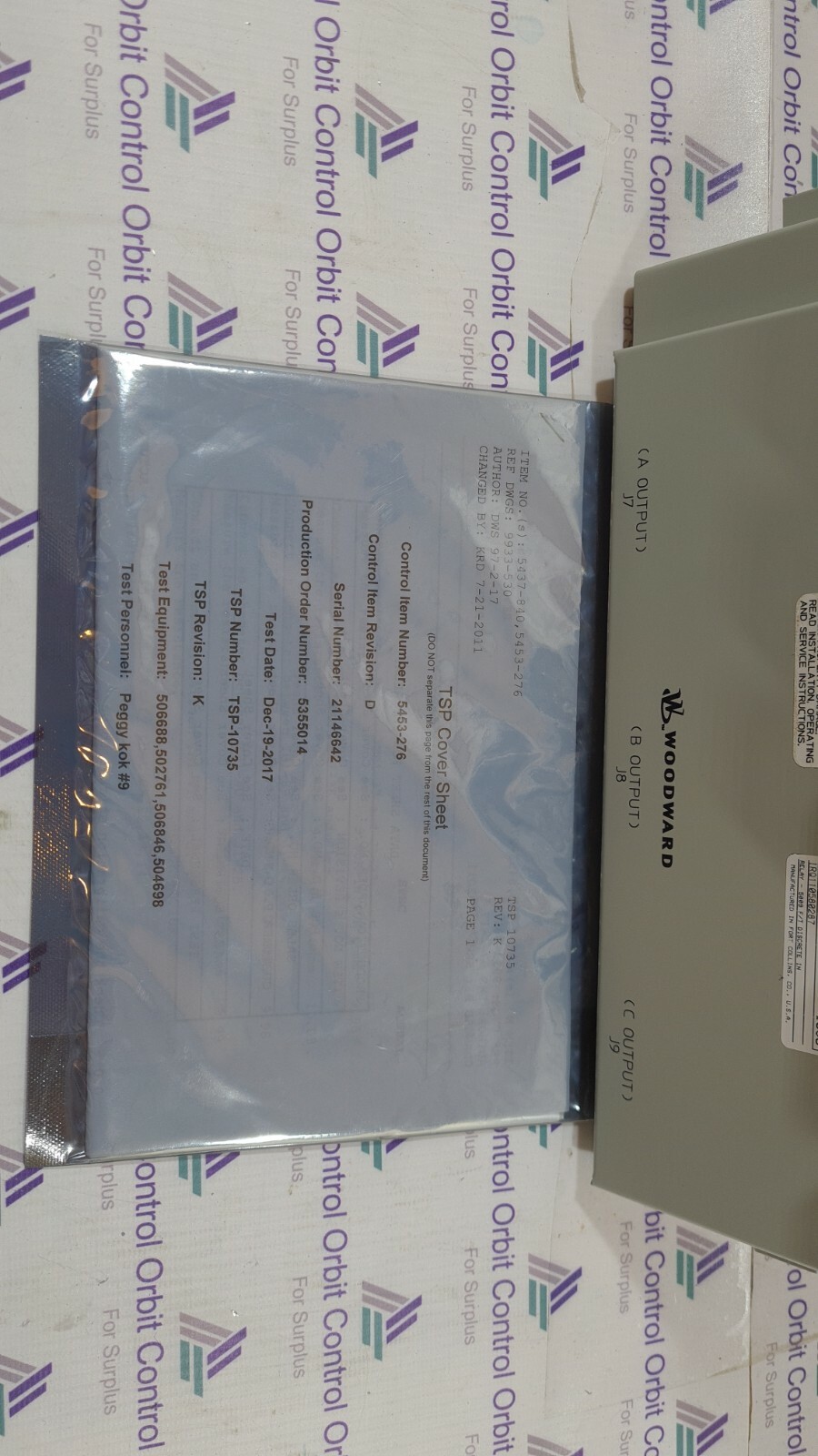 Woodward 5453-276 WOODWARD 5453-276 F/T Relay - Discrete In 9