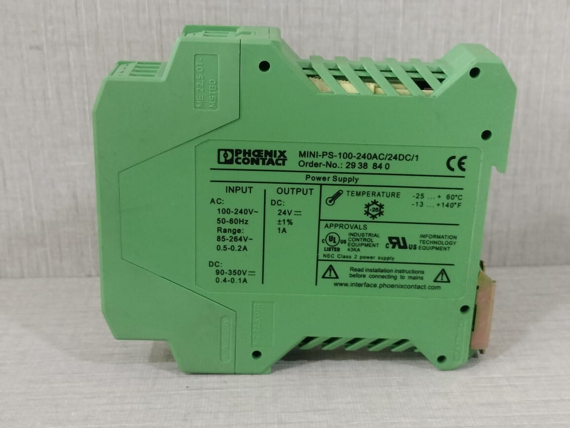 Phoenix Contact MINI-PS-100-240AC/24DC/1 PHOENIX CONTACT MINI-PS-100-240AC/24DC/1 2938840 POWER SUPPLY 7