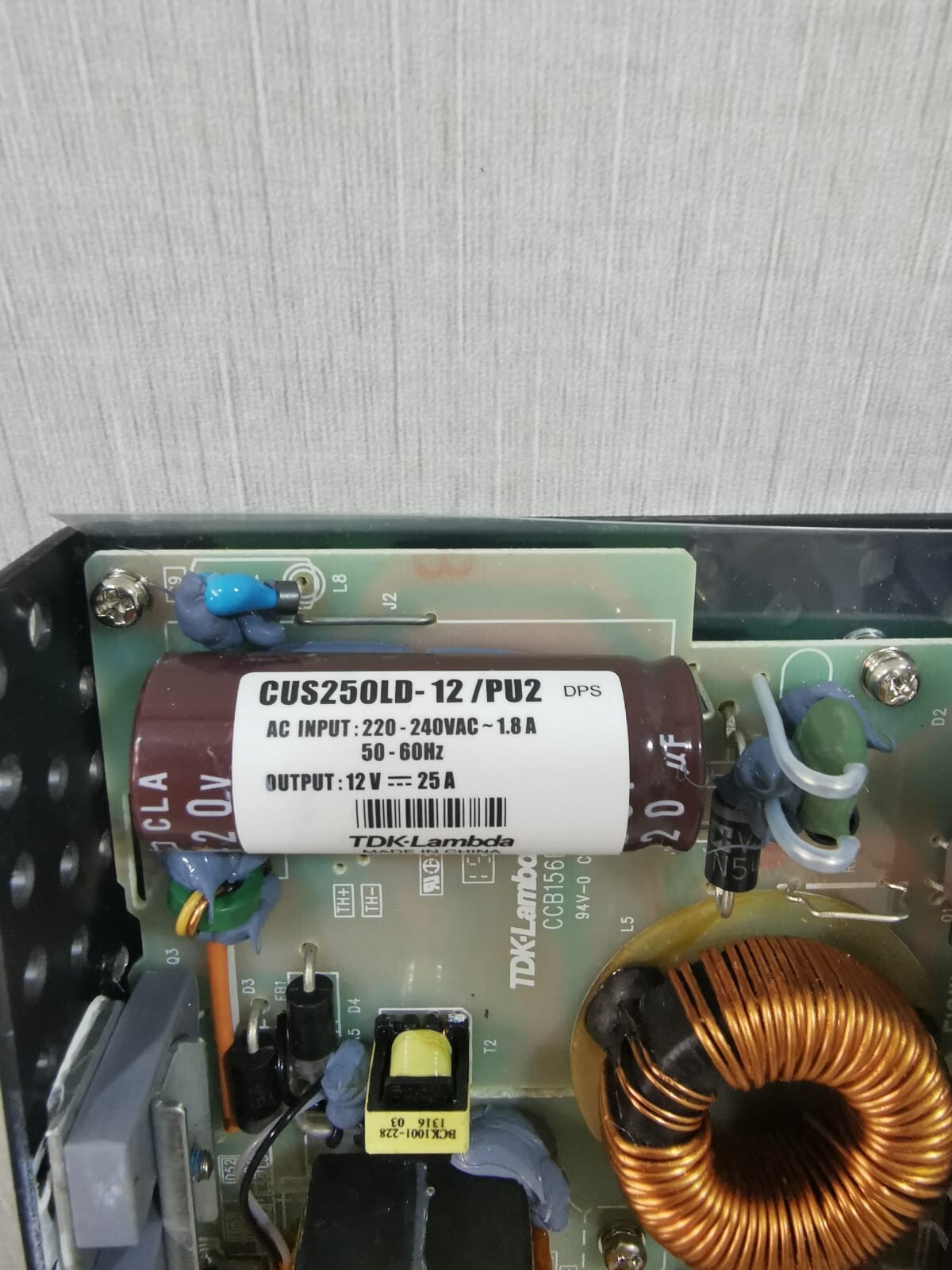 TDK-Lambda CUS250LD-12/PU2 TDK-LAMBDA CUS250LD-12/PU 2/CCB156B SWITCHING POWER SUPPLY-W/O COVER 2