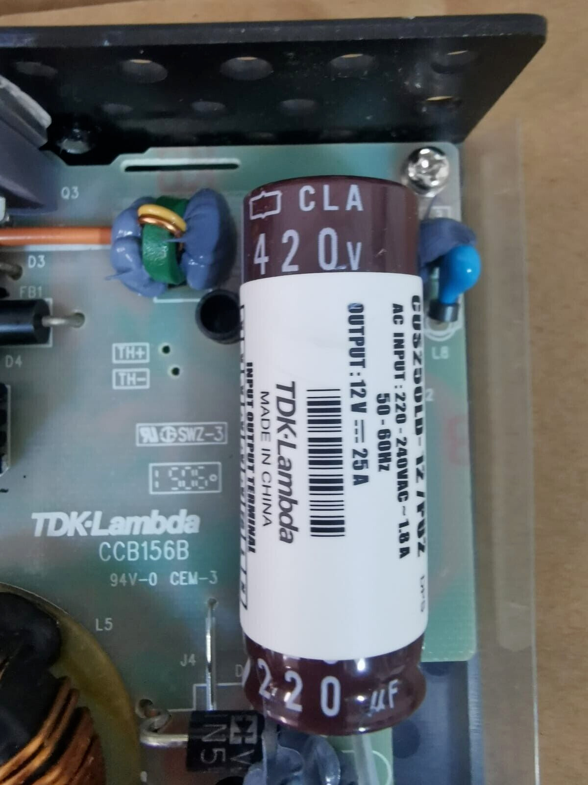 TDK-Lambda CUS250LD-12/PU2 TDK-LAMBDA CUS250LD-12/PU 2/CCB156B SWITCHING POWER SUPPLY-W/O COVER 3