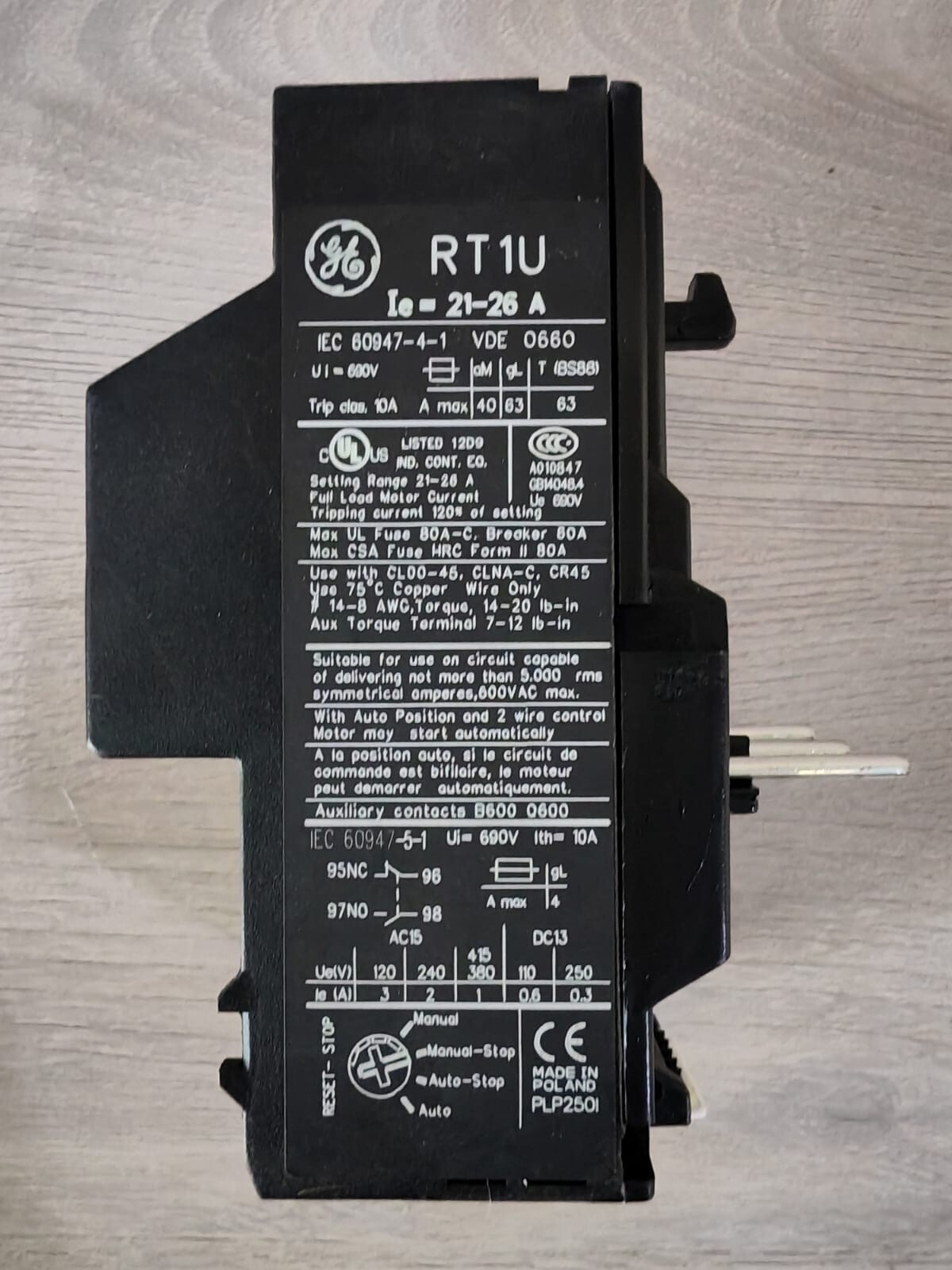 GE RELAY-113714 GE RT1U Overcurrent Relay 113714 8