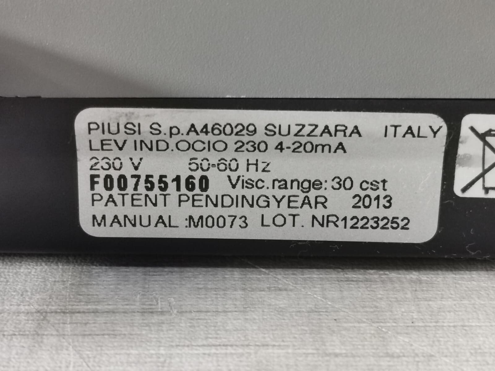 OCIO F00755160 OCIO TANK LEVEL MONITORING SYSTEM F00755160 230V 50/60Hz 5