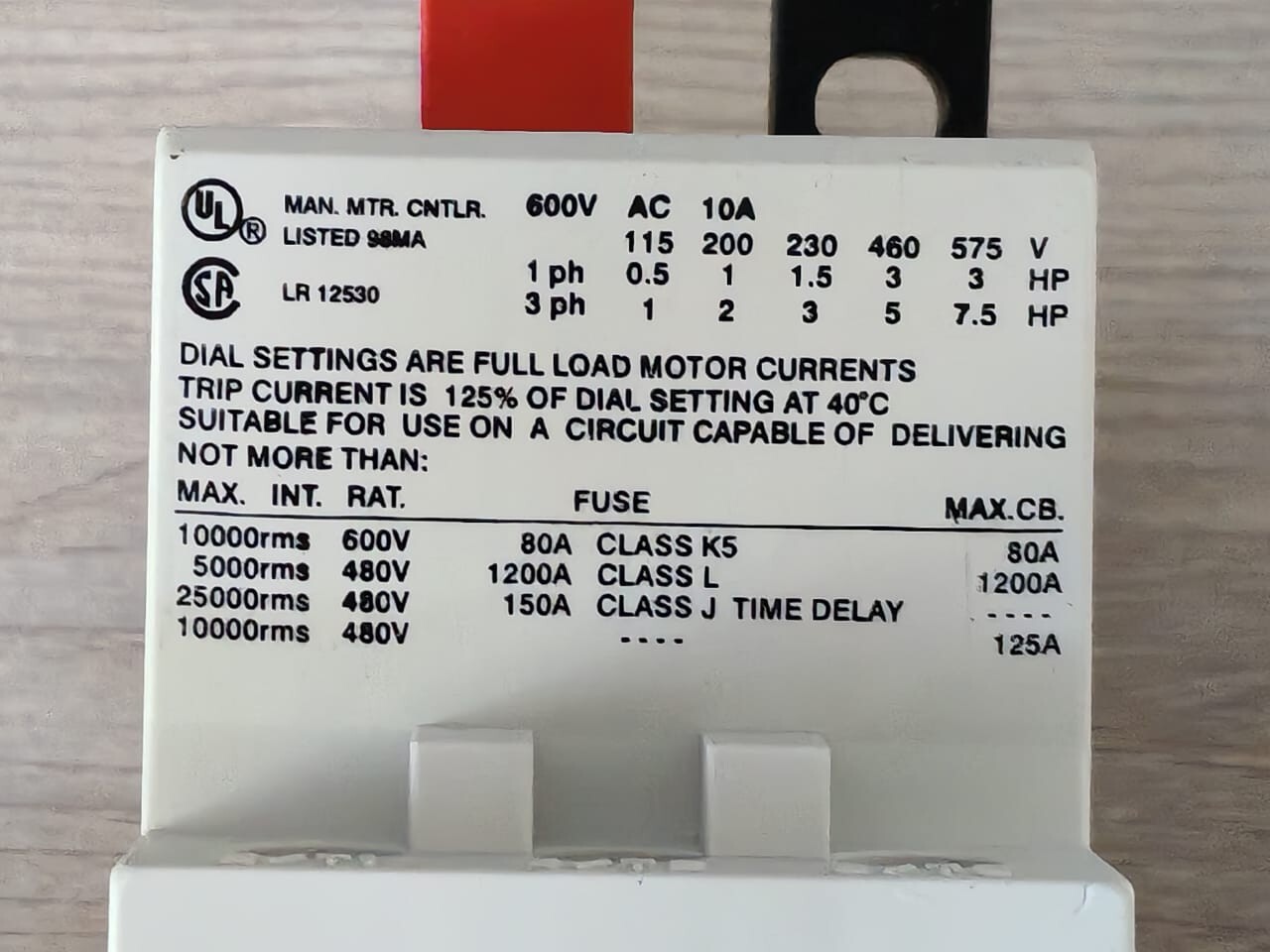 GE 120010 GE SFKOJ Manual Motor Starter 120010 8