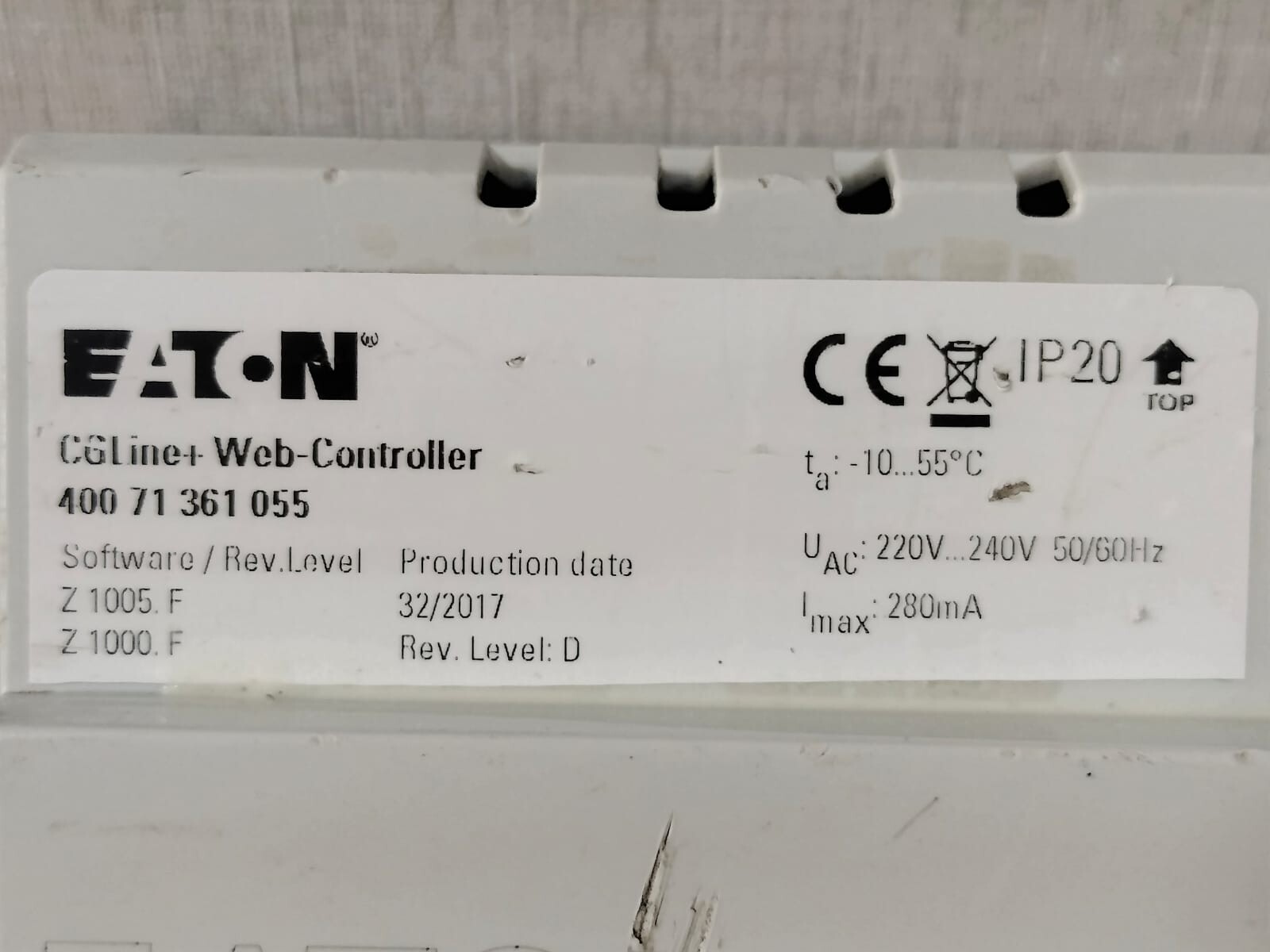 Eaton Z1005.F EATON CGLine+Web-Controller 400 71 361 050 Software Rev,Level D Z1005.F /Z1000.F 5