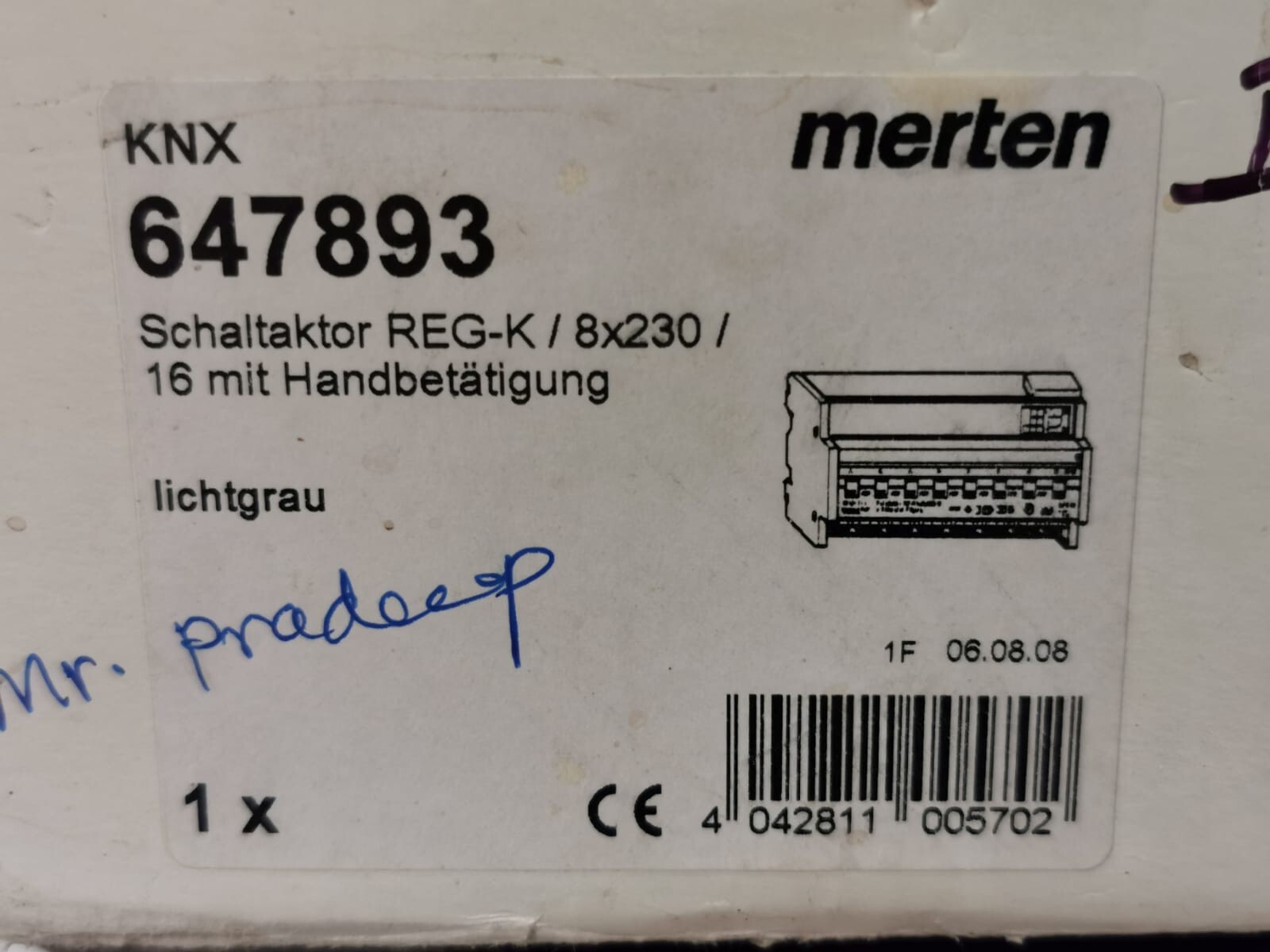 Merten KNX-647893 MERTEN INSTABUS EIB KNX 647893 SCHALTAKTOR REG K/ 8X230/16M SWITCHING ACTUATOR 8
