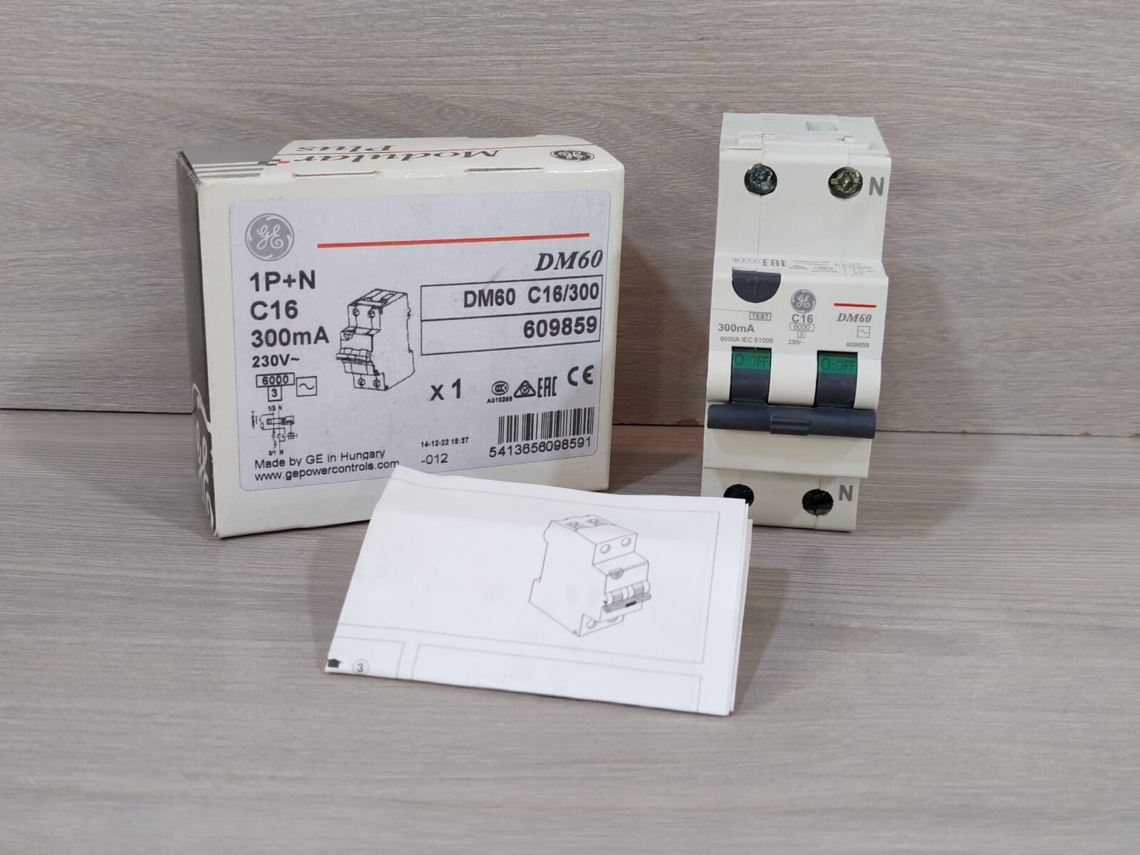 GE DM60 C16/300 Circuit Breaker 1P+N C16 300 mA | 609859