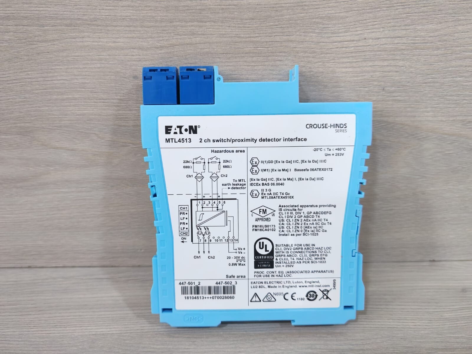 Eaton MTL4513 EATON MTL4513 2-CH SWITCH/PROXIMITY DETECTOR INTERFACE 3