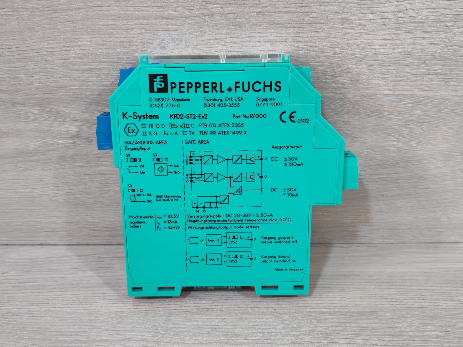 Pepperl 181000 PEPPERL+FUCHS KFD2-ST2-EX2 SWITCH AMPLIFIER 181000 3