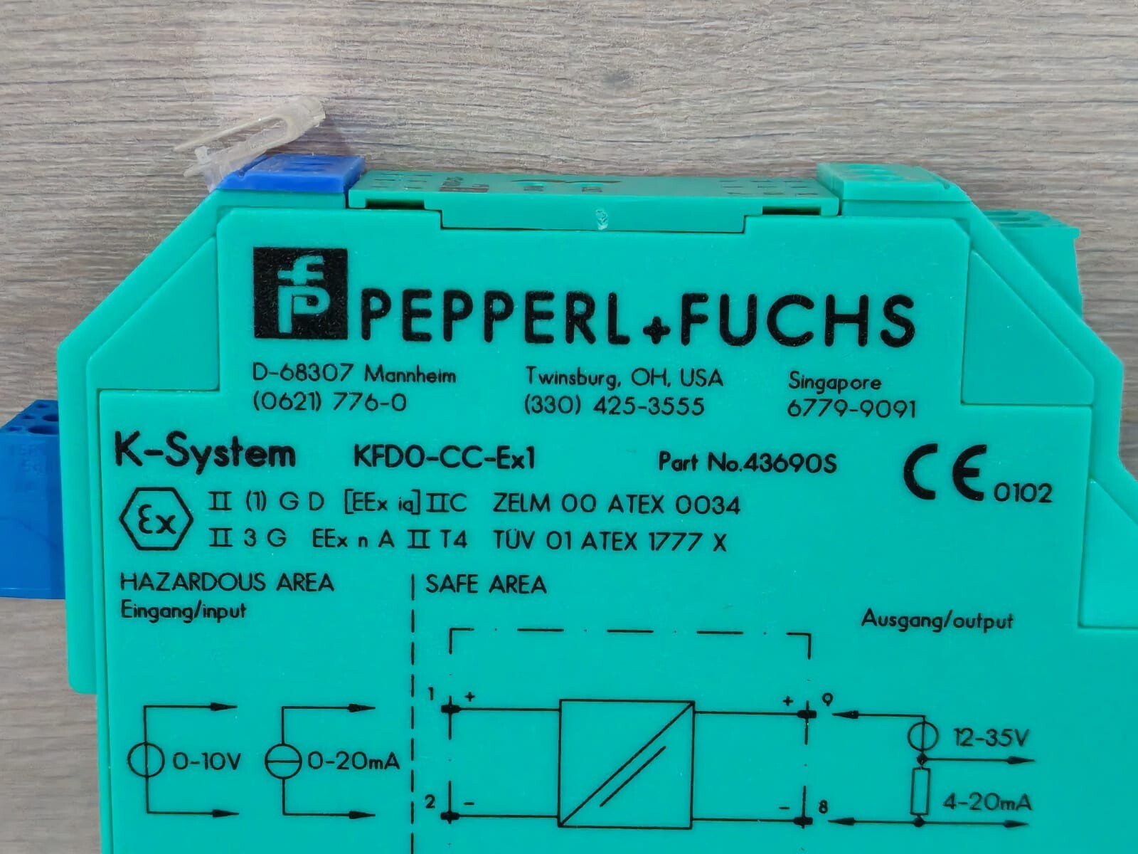 PEPPERL+FUCHS 43690S PEPPERL+FUCHS KFD0-CC-EX1 CURRENT/VOLTAGE CONVERTER 43690S 2