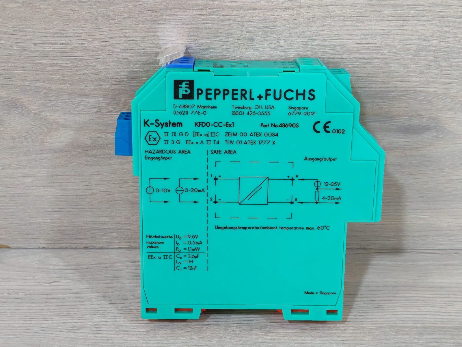 PEPPERL+FUCHS 43690S PEPPERL+FUCHS KFD0-CC-EX1 CURRENT/VOLTAGE CONVERTER 43690S 3