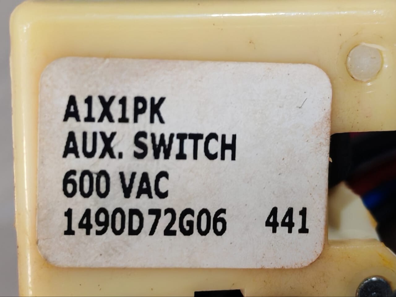 Eaton 1490D72G06 EATON CUTLER-HAMMER A1X1PK AUX SWITCH 1490D72G06 3
