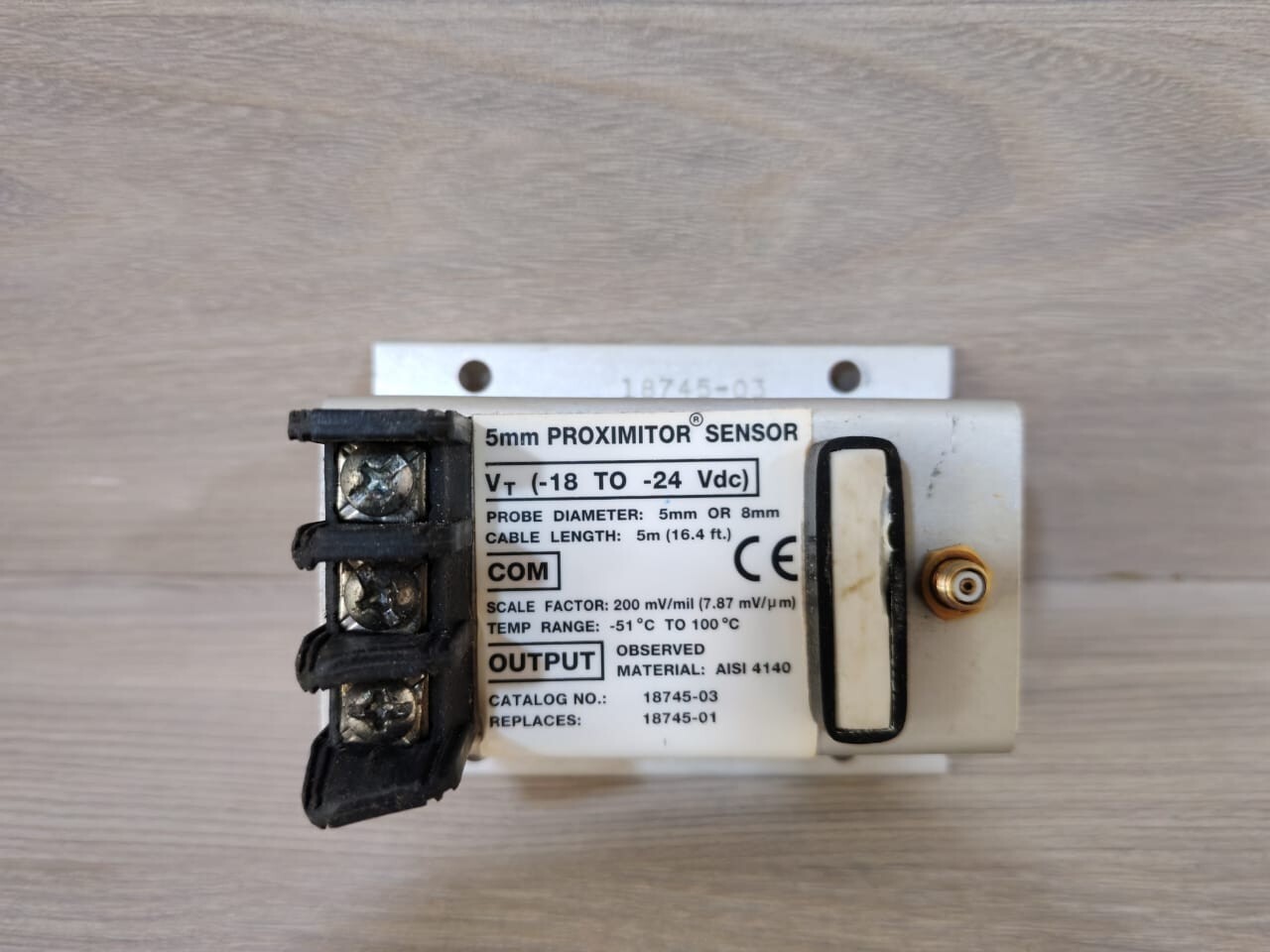 BENTLY NEVADA 18745-03 PROXIMITOR SENSOR- WITH DENTS & BENDED PART