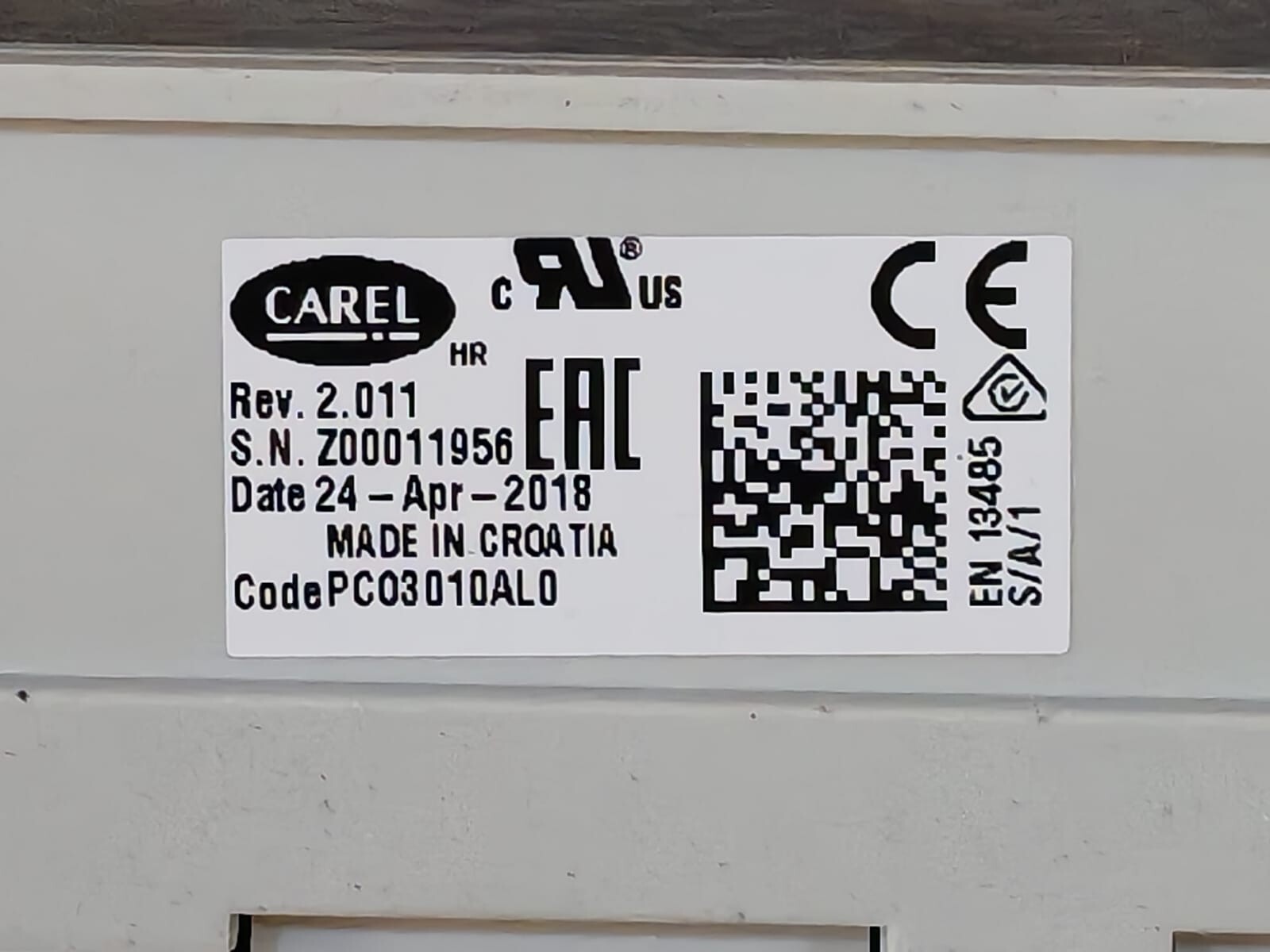Carel PCO3010AL0 CAREL PCO3010AL0 REV 2.011 PROGRAMMABLE CONTROLLER 5