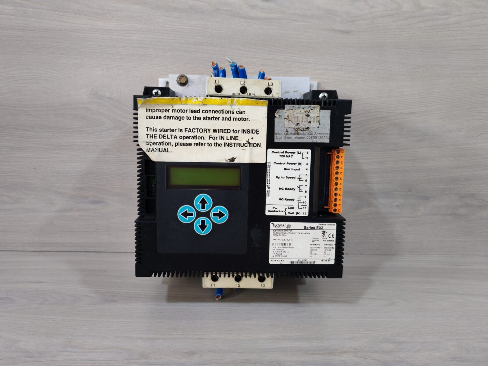 Thyssenkrupp 787AF3 Series E02 ELEVATOR STARTER