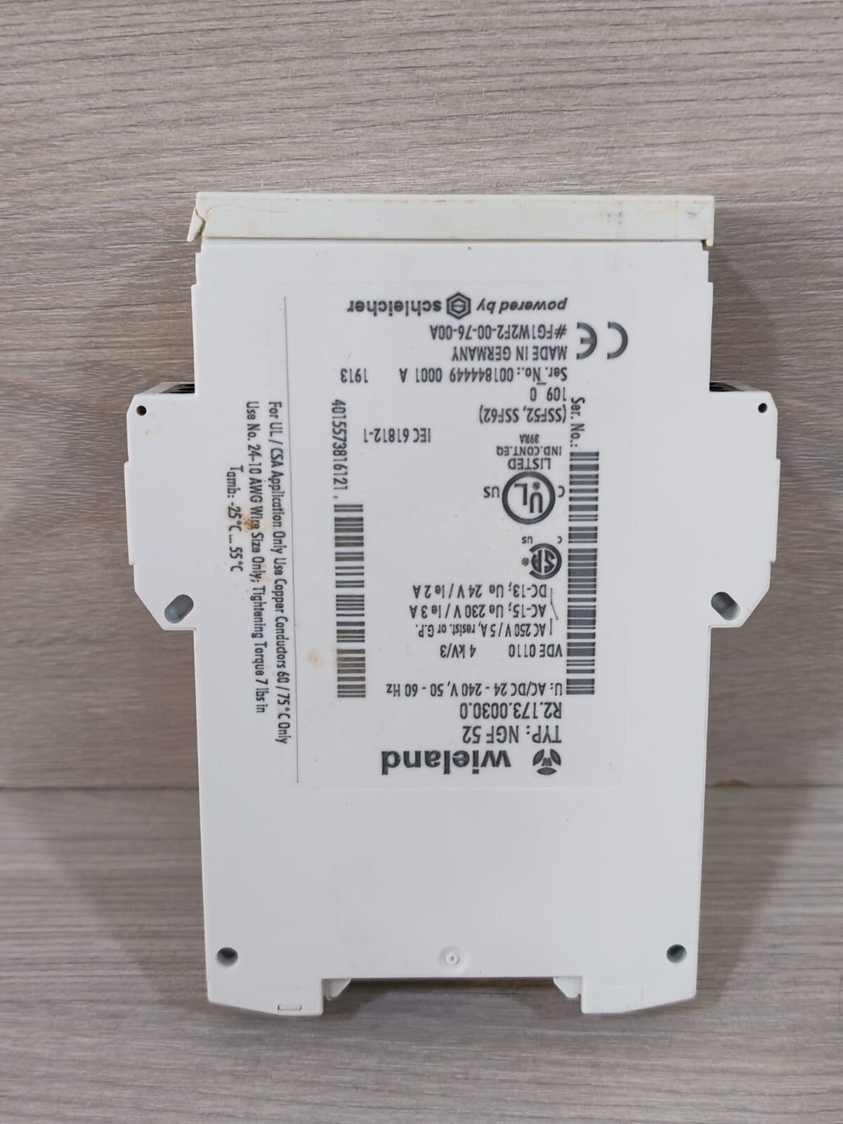 Wieland NGF52 WIELAND/SCHLEICHER NGF 52 SAFETY RELAY R2.173.0030.0 5
