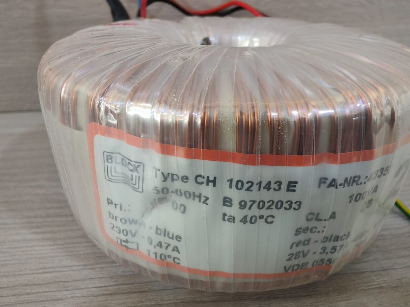 BLOCK CH102143E BLOCK CH102143E TRANSFORMER 50-60Hz 2