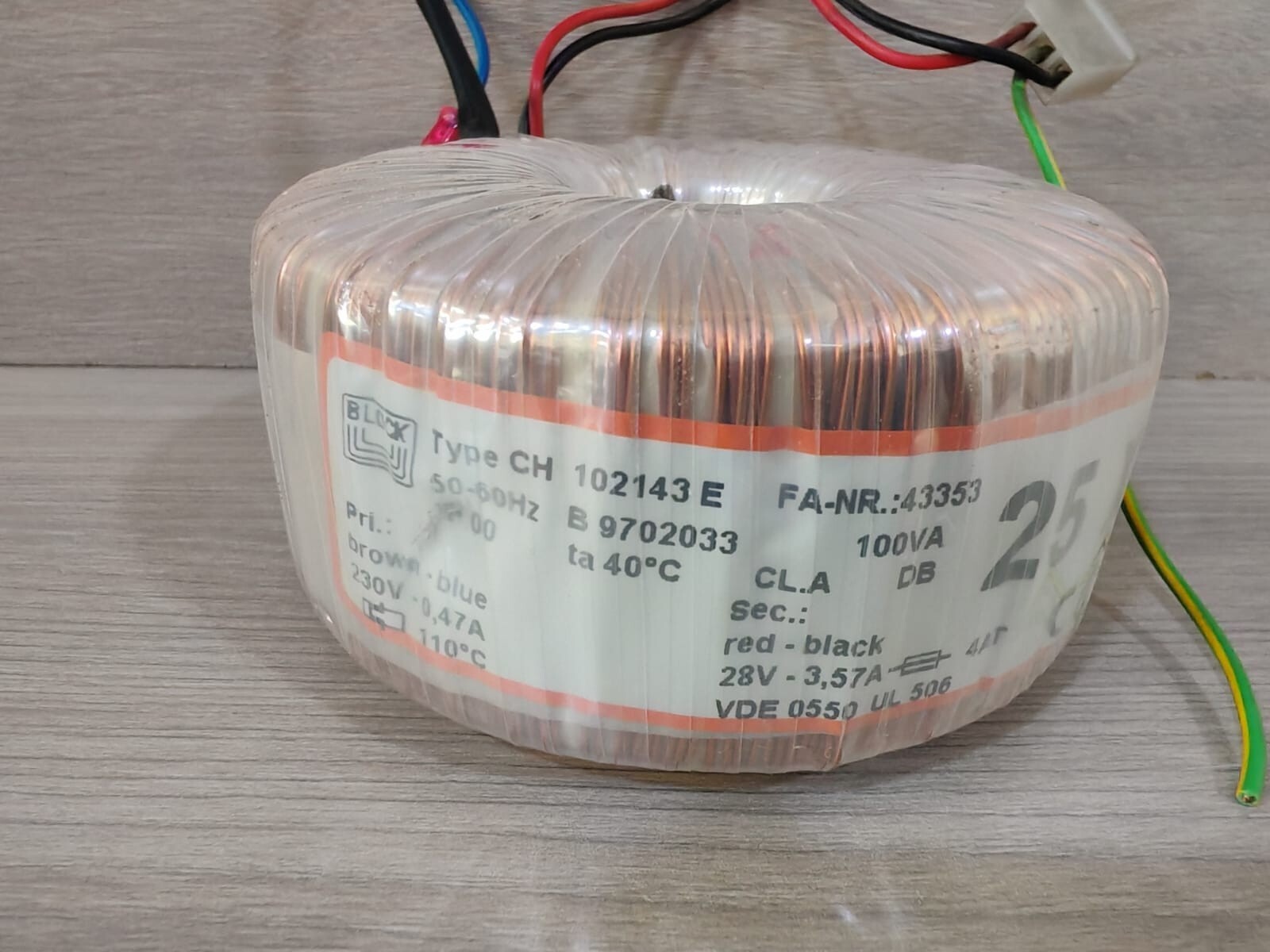 BLOCK CH102143E BLOCK CH102143E TRANSFORMER 50-60Hz 3
