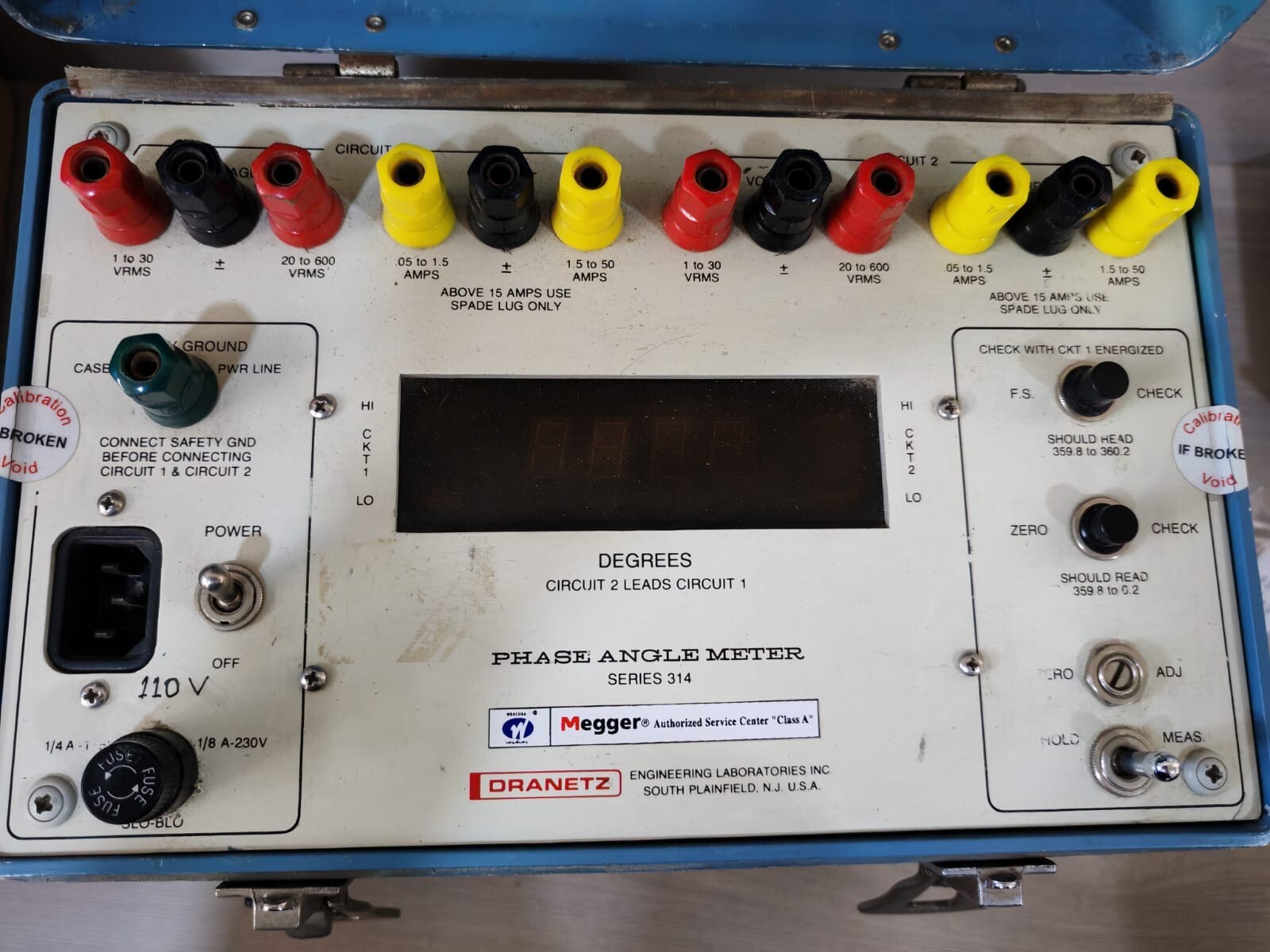 DRANETZ 110VOLTS DRANETZ PHASE ANGLE METER SERIES 314 110VOLTS 2