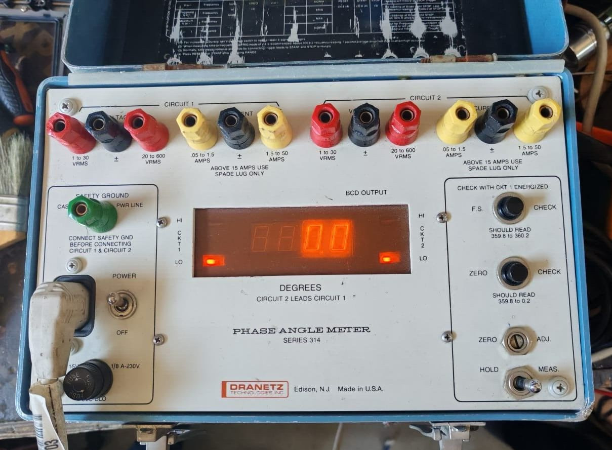 DRANETZ 110VOLTS DRANETZ PHASE ANGLE METER SERIES 314 110VOLTS 5