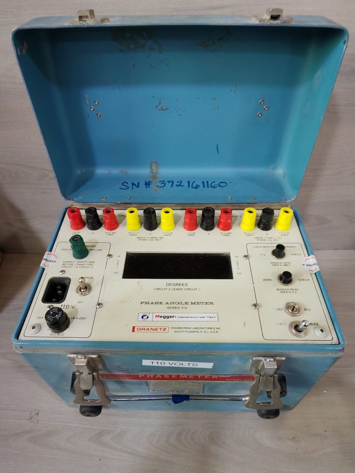 DRANETZ PHASE ANGLE METER SERIES 314 110VOLTS