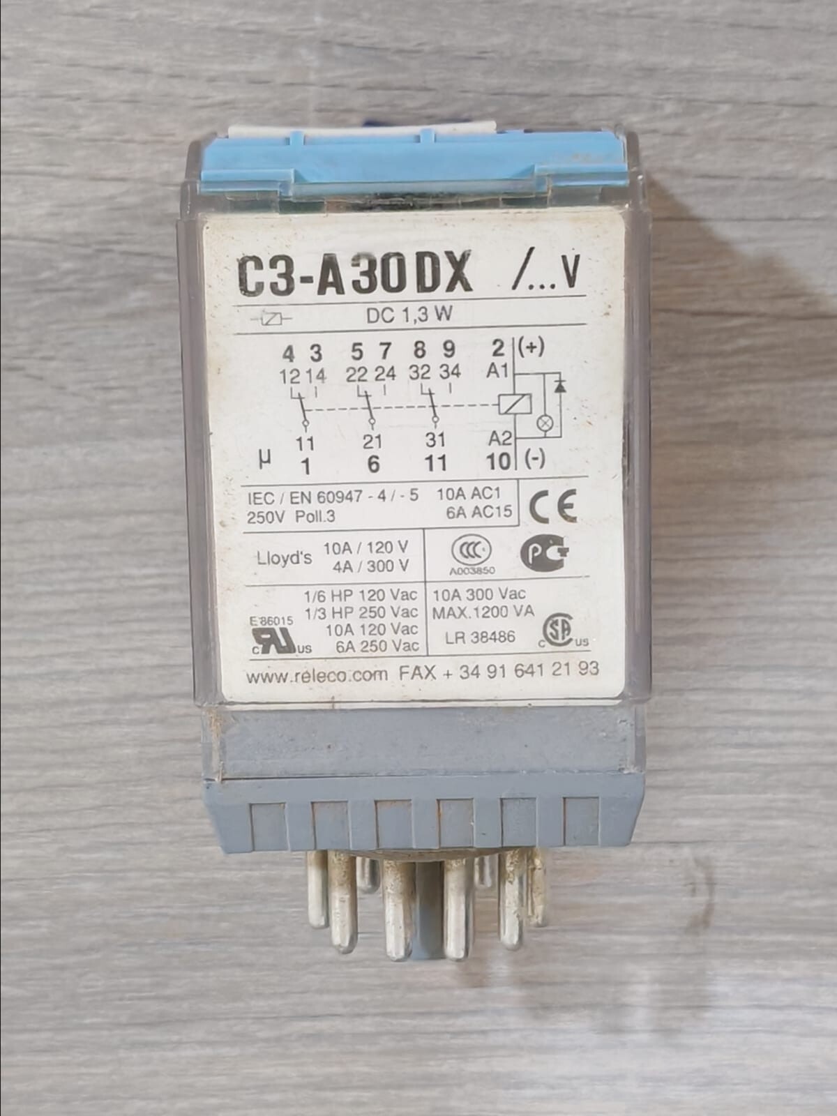 Releco C3-A30DX Releco MR-C C3-A30DX DIN Rail Relay Socket 6