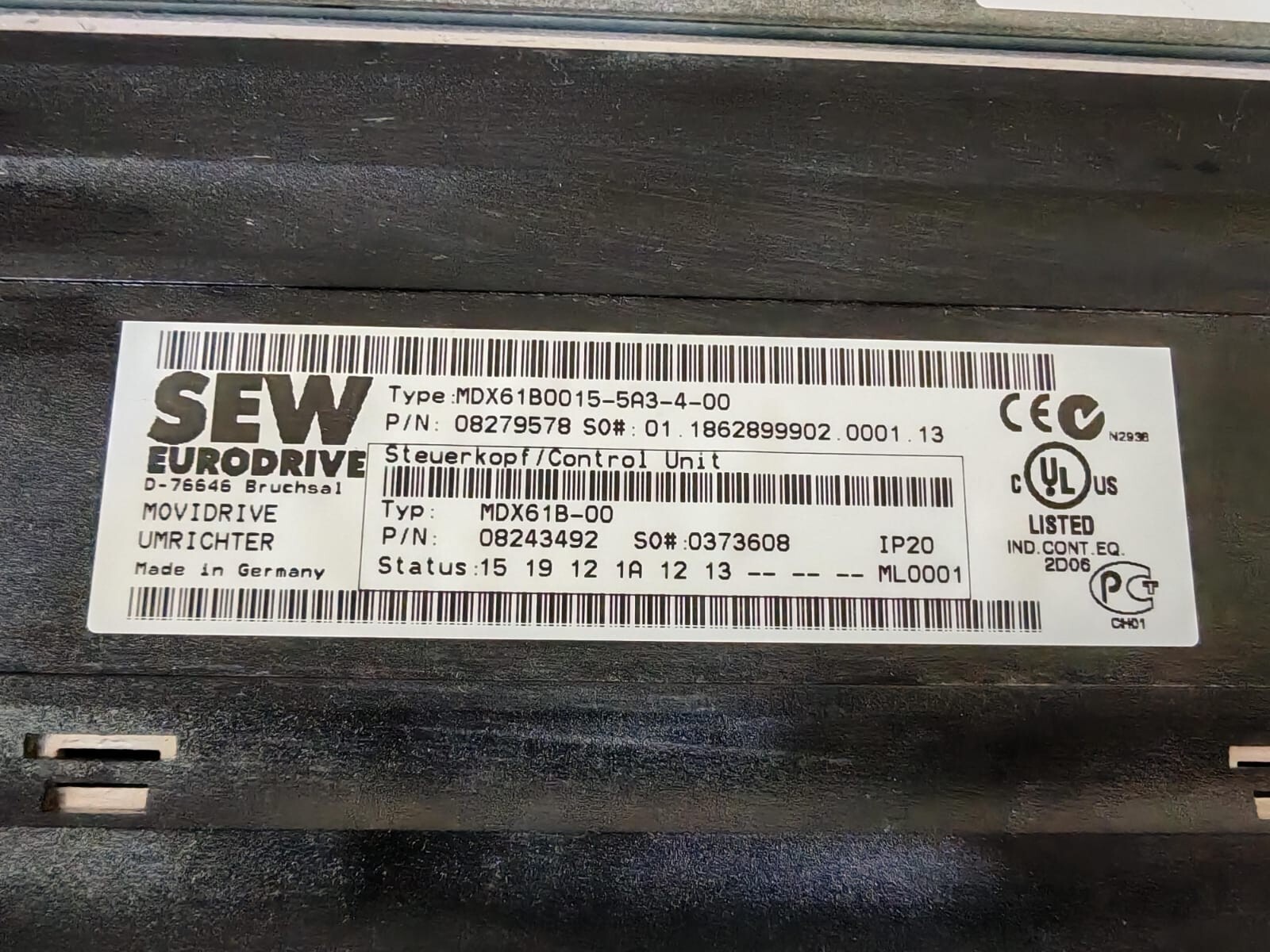 SEW Eurodrive MDX61B0015-5A3-4-00 SEW EURODRIVE MDX61B0015-5A3-4-00 / MDX61B-00 MOVIDRIVE 7