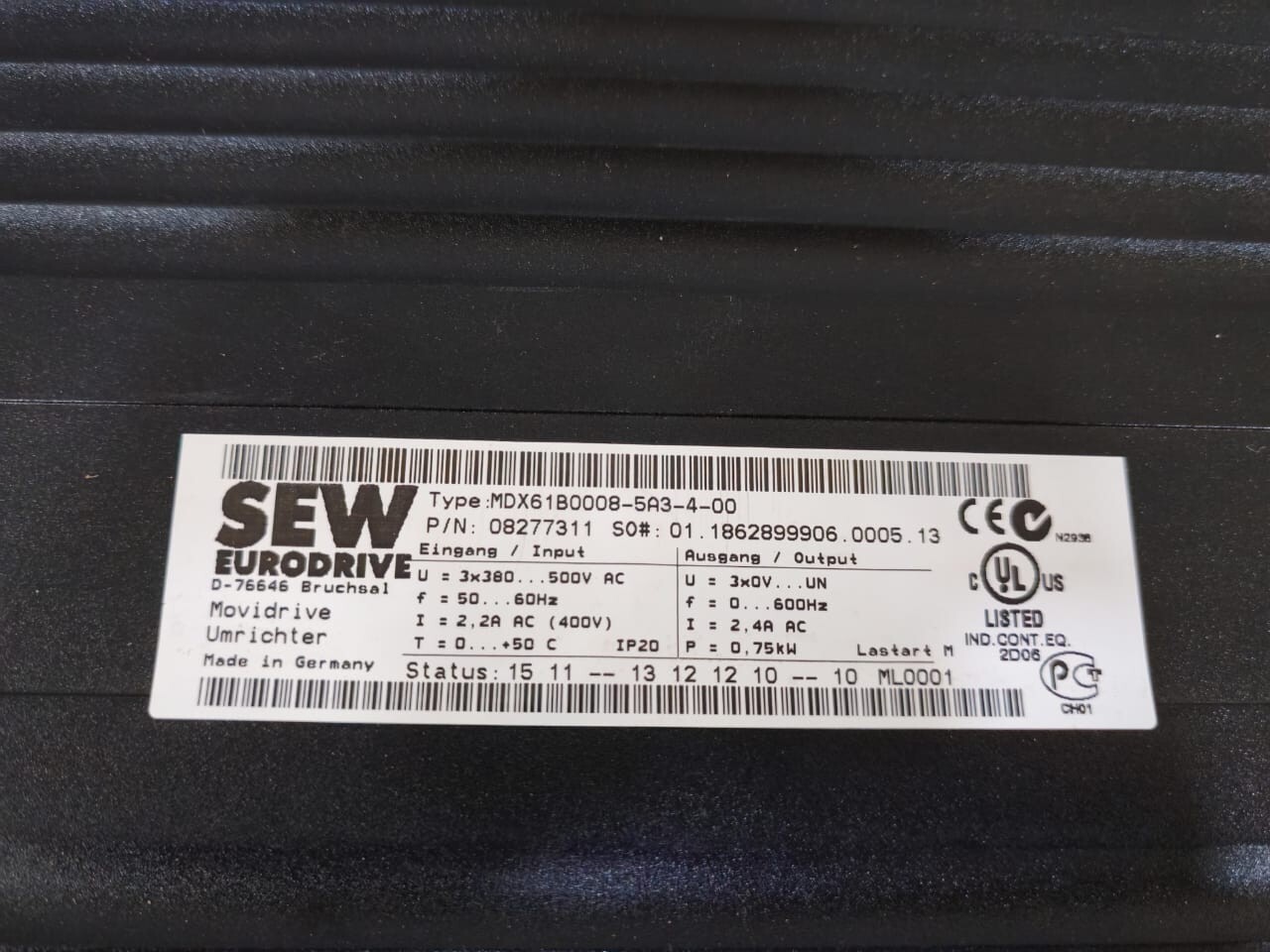 SEW Eurodrive MDX61B0008-5A3-4-00 SEW EURODRIVE MDX61B0008-5A3-4-00 08277311 DEH11B MOVIDRIVE 8