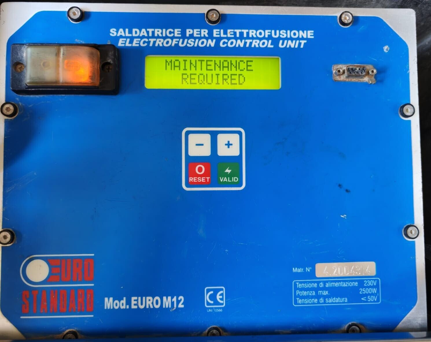 EURO STANDARD EUROM12 ELECTROFUSION CONTROL UNIT 230V