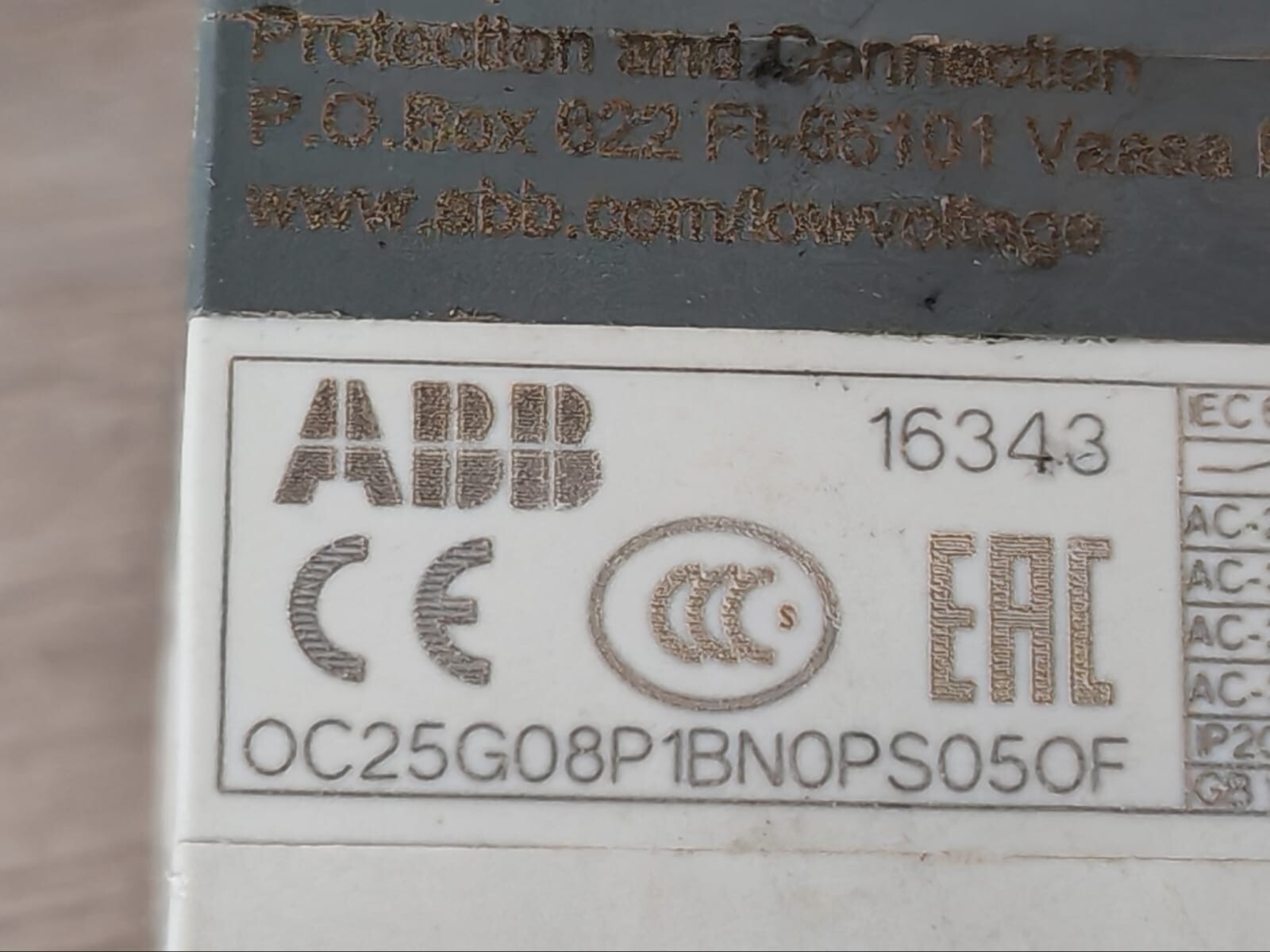 ABB OC25G08P1BN0PS05OF ABB OC25G08P1BN0PS05OF Cam Switch OC25 Series 3