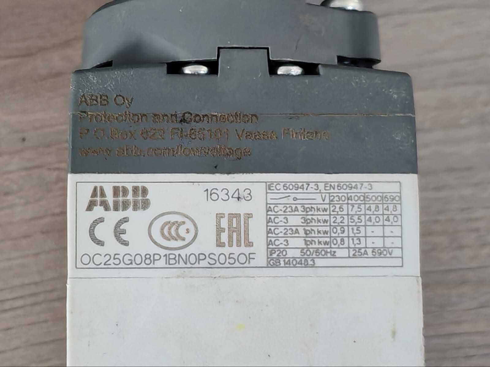 ABB OC25G08P1BN0PS05OF ABB OC25G08P1BN0PS05OF Cam Switch OC25 Series 4