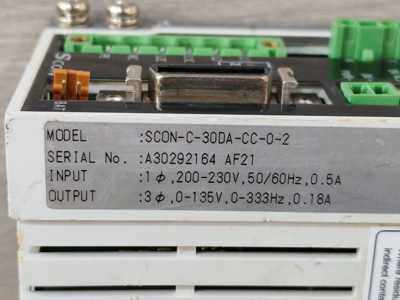 AIA Corporation SCON-CA-30DA-CC-0-2 AIA Corporation SCON-CA-30DA-CC-0-2 Actuator Controller 2