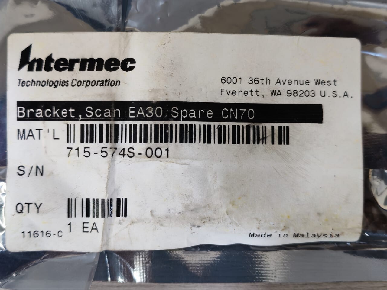 Intermec CN70 Intermec CN70 EA30 Scan Engine Bracket 2