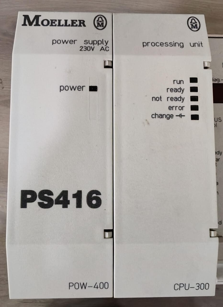 Moeller P0W-400/CPU-300/ NET-220/ INP-400/ OUT-400 MOELLER PS416 P0W-400/CPU-300/ NET-220/ INP-400/ OUT-400 POWER SUPPLY 230VAC 5