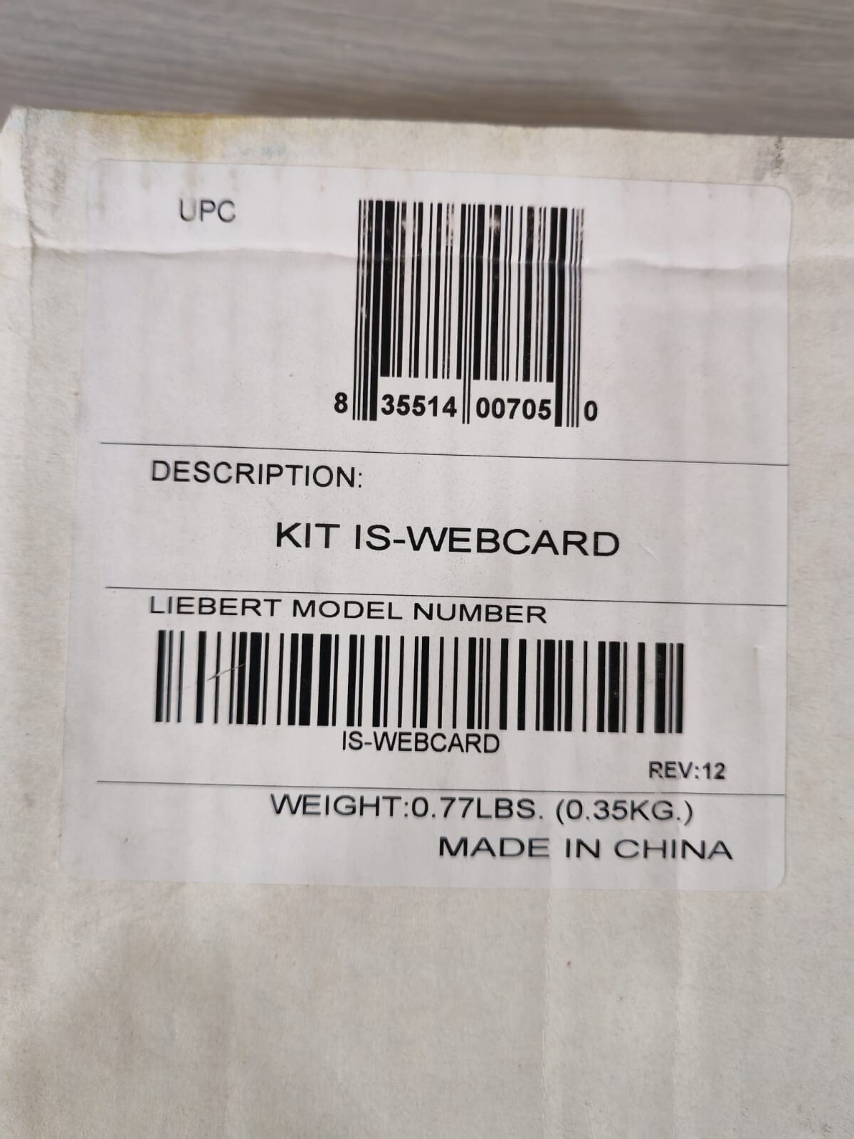 Emerson Liebert 417771G Emerson Liebert 417771G IS- WEBCARD IntelliSlot Web Card 7