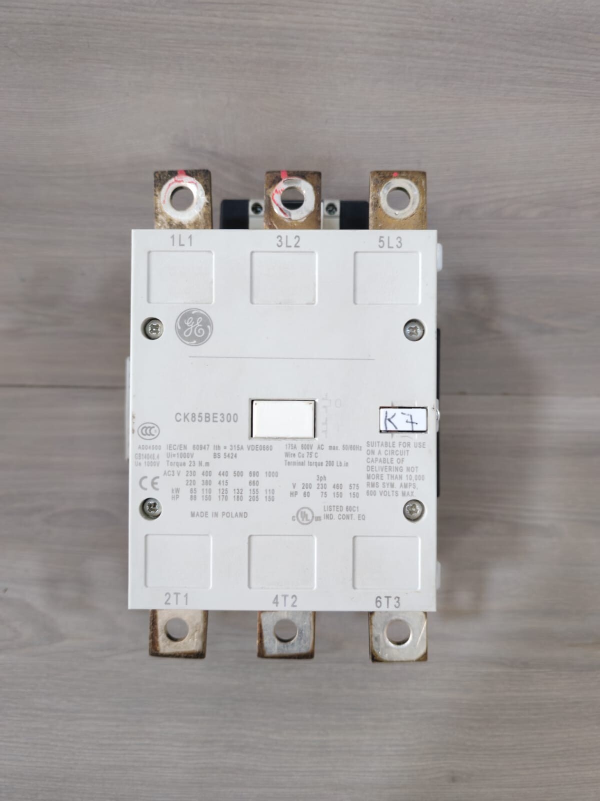 GENERAL ELECTRIC CK85BE300 175A 500VAC 50/60Hz CONTRACTOR