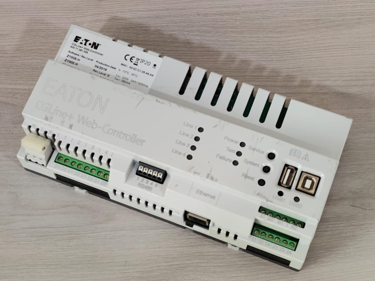 Eaton 40071361055 EATON CGLINE+WEB-CONTROLLER 40071361055 SOFTWARE REV.LEVEL E. Z1005.H/Z1000H 4