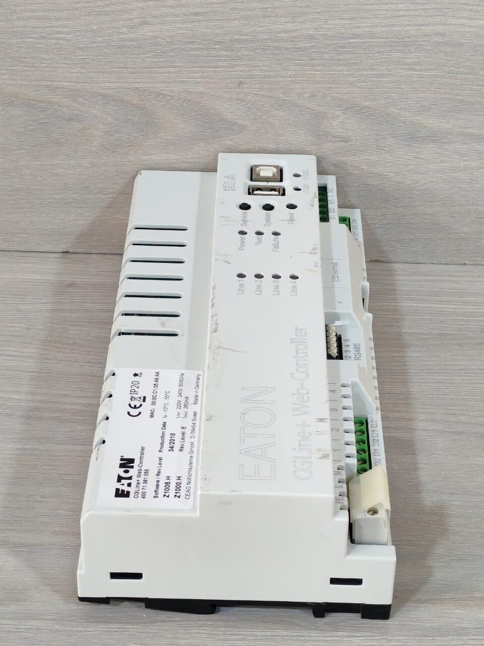 Eaton 40071361055 EATON CGLINE+WEB-CONTROLLER 40071361055 SOFTWARE REV.LEVEL E. Z1005.H/Z1000H 7