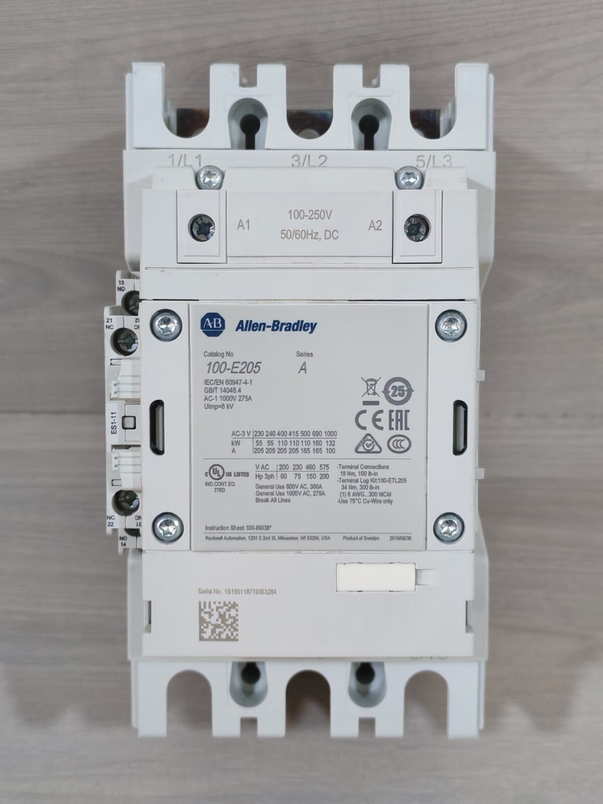 ALLEN BRADLEY 100-E205 SER.A 3-POLE DIRECT ONLINE CONTRACTOR