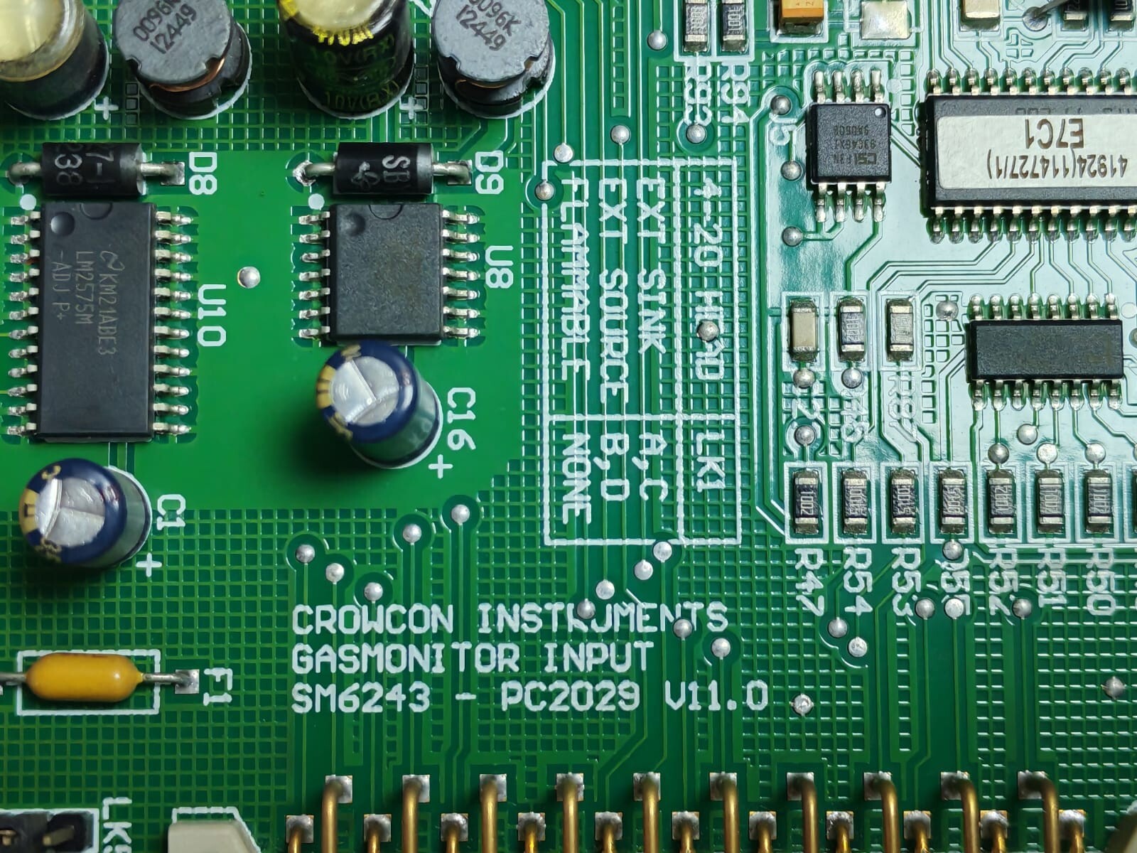CROWCON INSTRUMENTS SM6243-PC2029 CROWCON INSTRUMENTS SM6243-PC2029 V11.0 GASMONITOR INPUT PCB BOARD 2