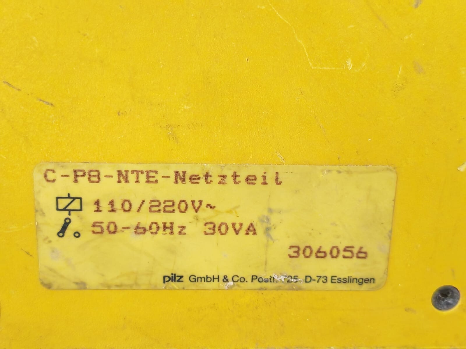 Pilz PILZ C-P8-NTE PILZ C-P8-NTE/ NT-E SPANNUNG 100-220V 50/60Hz 30VA 306056 7