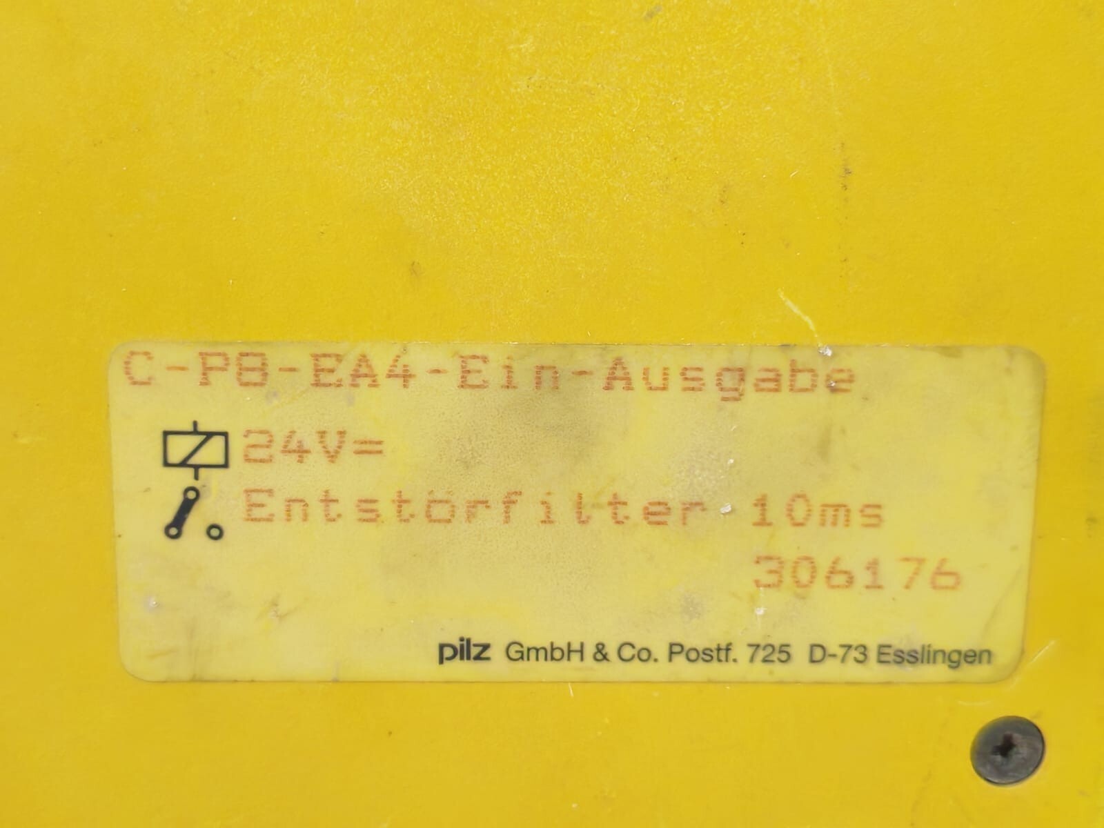 Pilz C-P8-EA4 PILZ C-P8-EA4 24V INTERFERENCE SUPPRESSION FILTER 5
