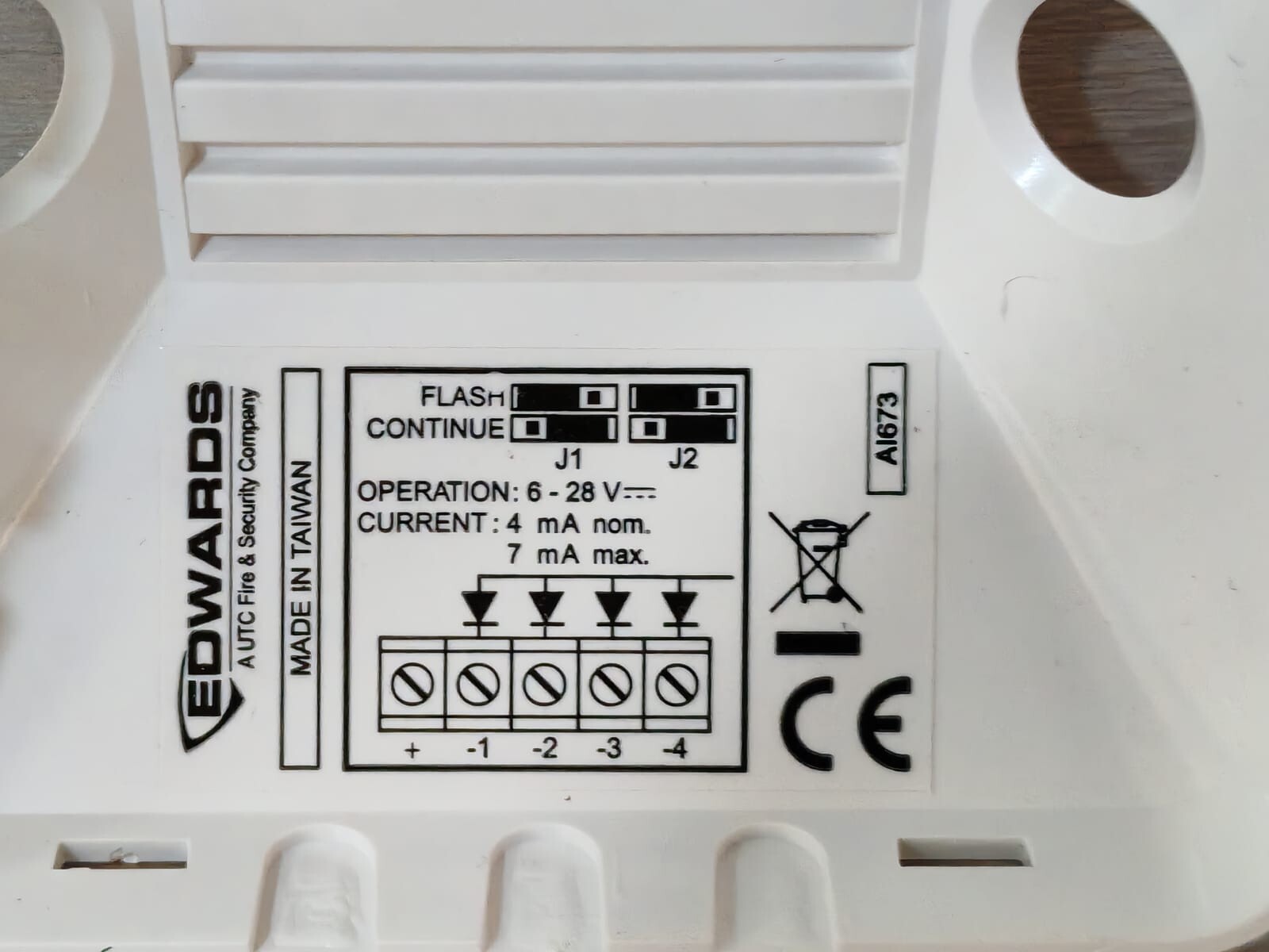 Edwards AI673 Edwards UTC Aritech AI673 Optical Acoustic Remote Indicator 4