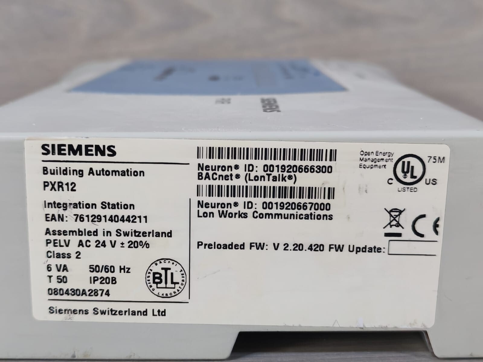Siemens PXR12 SIEMENS PXR12 SYSTEM CONTROLLER BUILDING AUTOMATION 24V 2