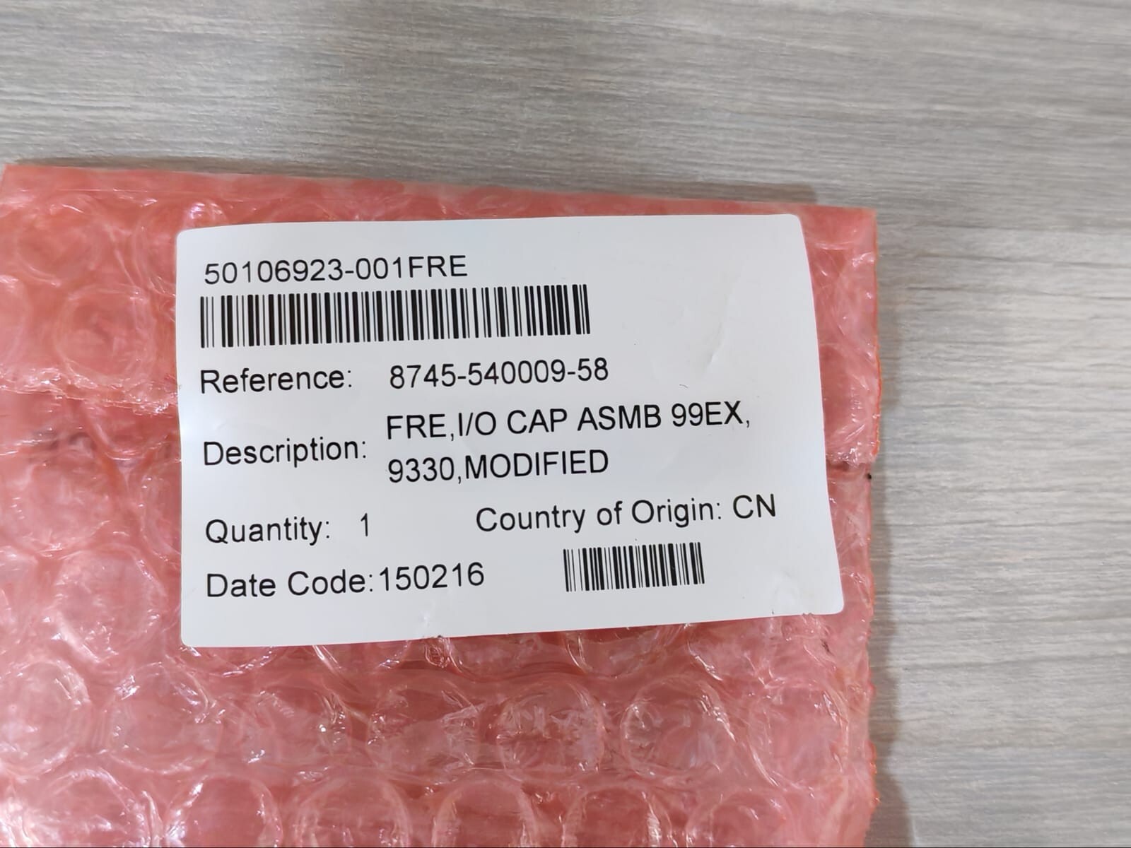 UNKNOWN 50106923-001FRE 50106923-001FRE I/O CAP ASMB 99EX,9330, Modified 8745-540009-58 7